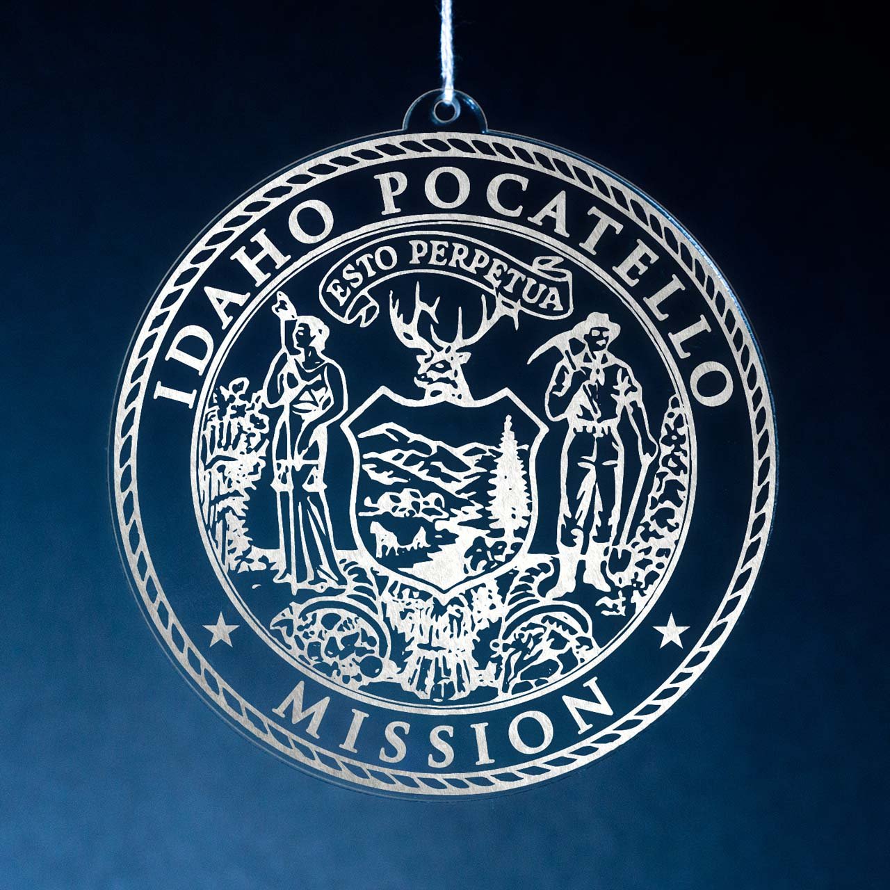 Idaho Pocatello Mission Christmas Ornament - Latter-Day Saint LDS Missionary Gift - Book of Mormon