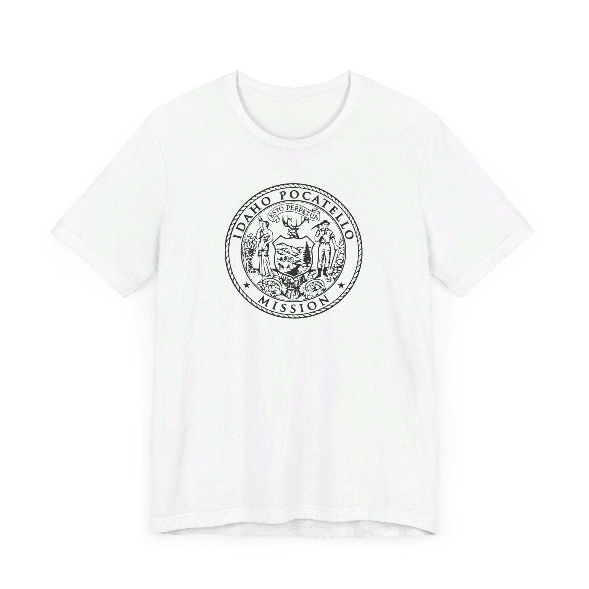 Idaho Pocatello Mission Circular Monochrome Logo T-Shirt - Mission Wishlist - LDS Missionary Gift Store