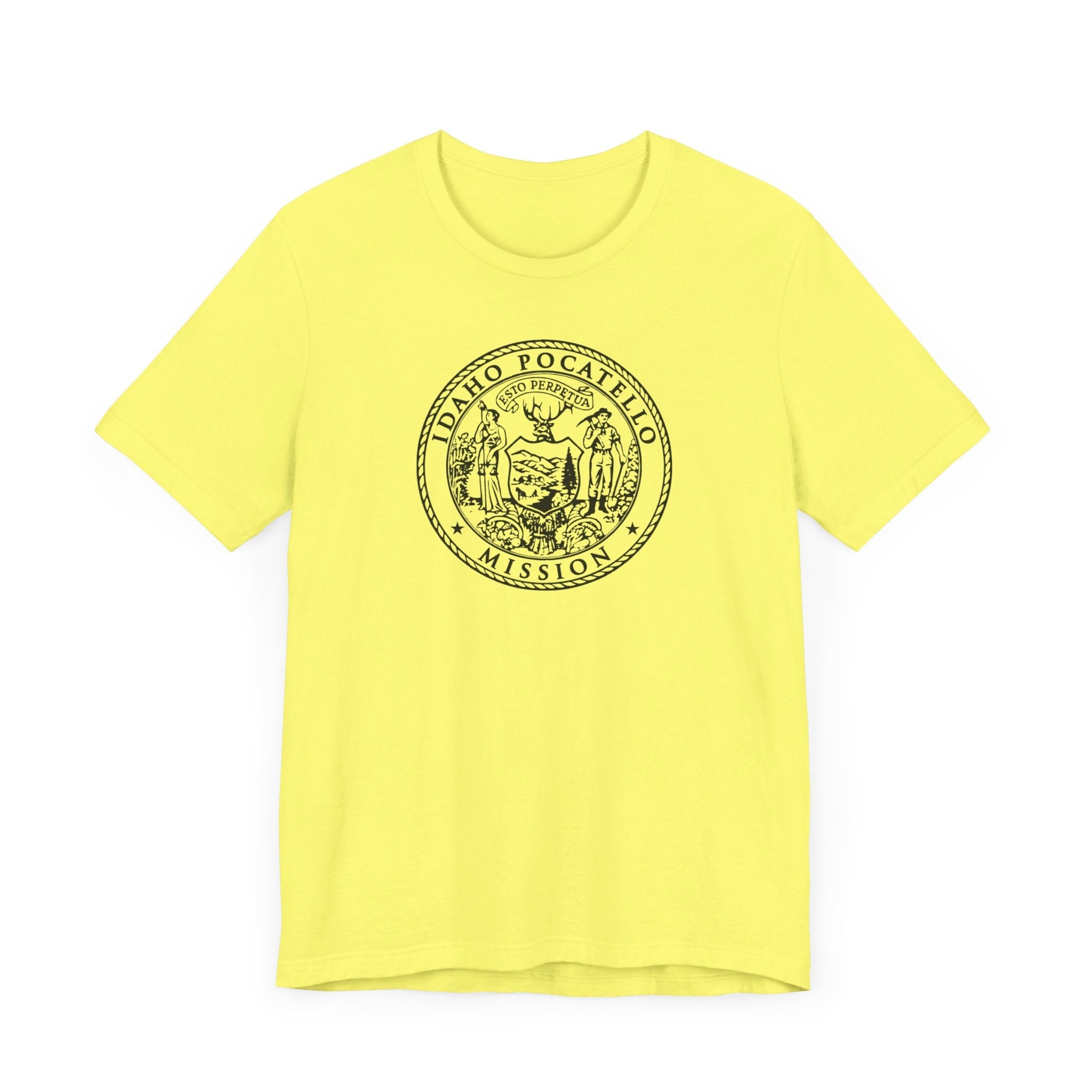 Idaho Pocatello Mission Circular Monochrome Logo T-Shirt - Mission Wishlist - LDS Missionary Gift Store