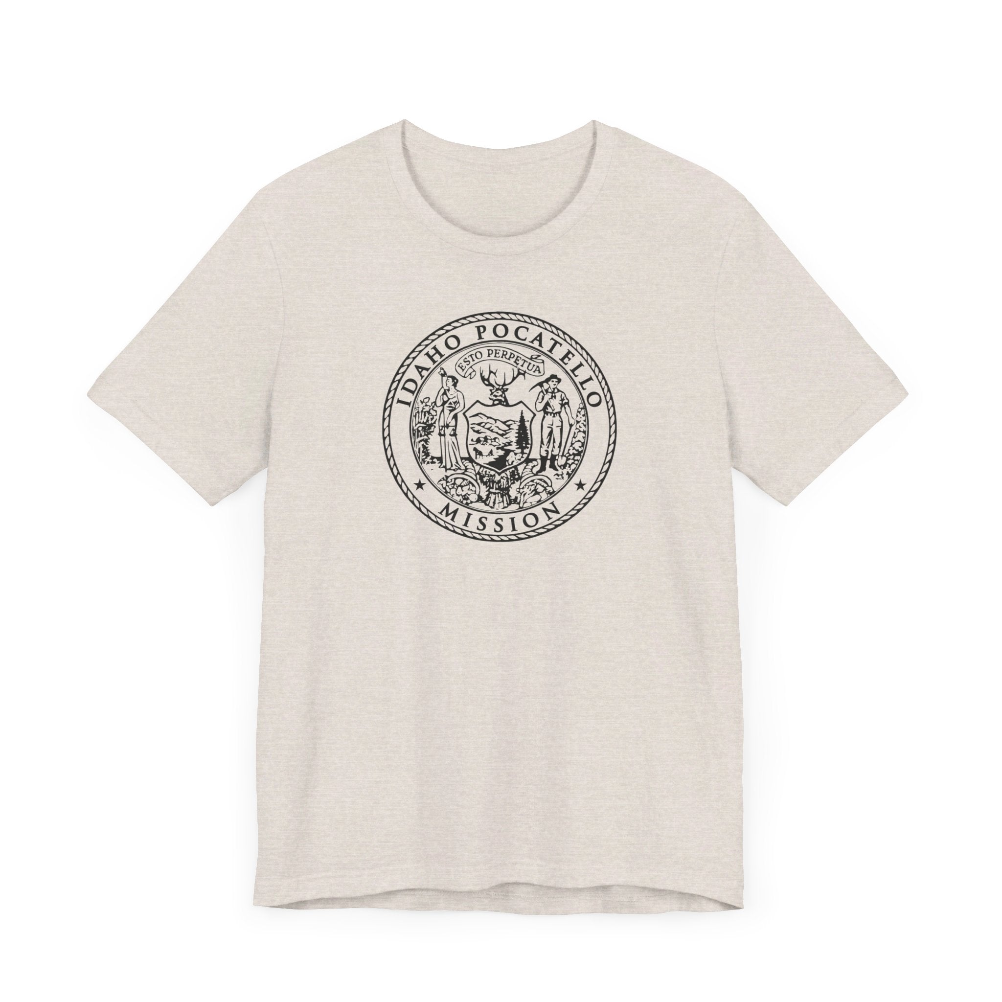 Idaho Pocatello Mission Circular Monochrome Logo T-Shirt - Mission Wishlist - LDS Missionary Gift Store