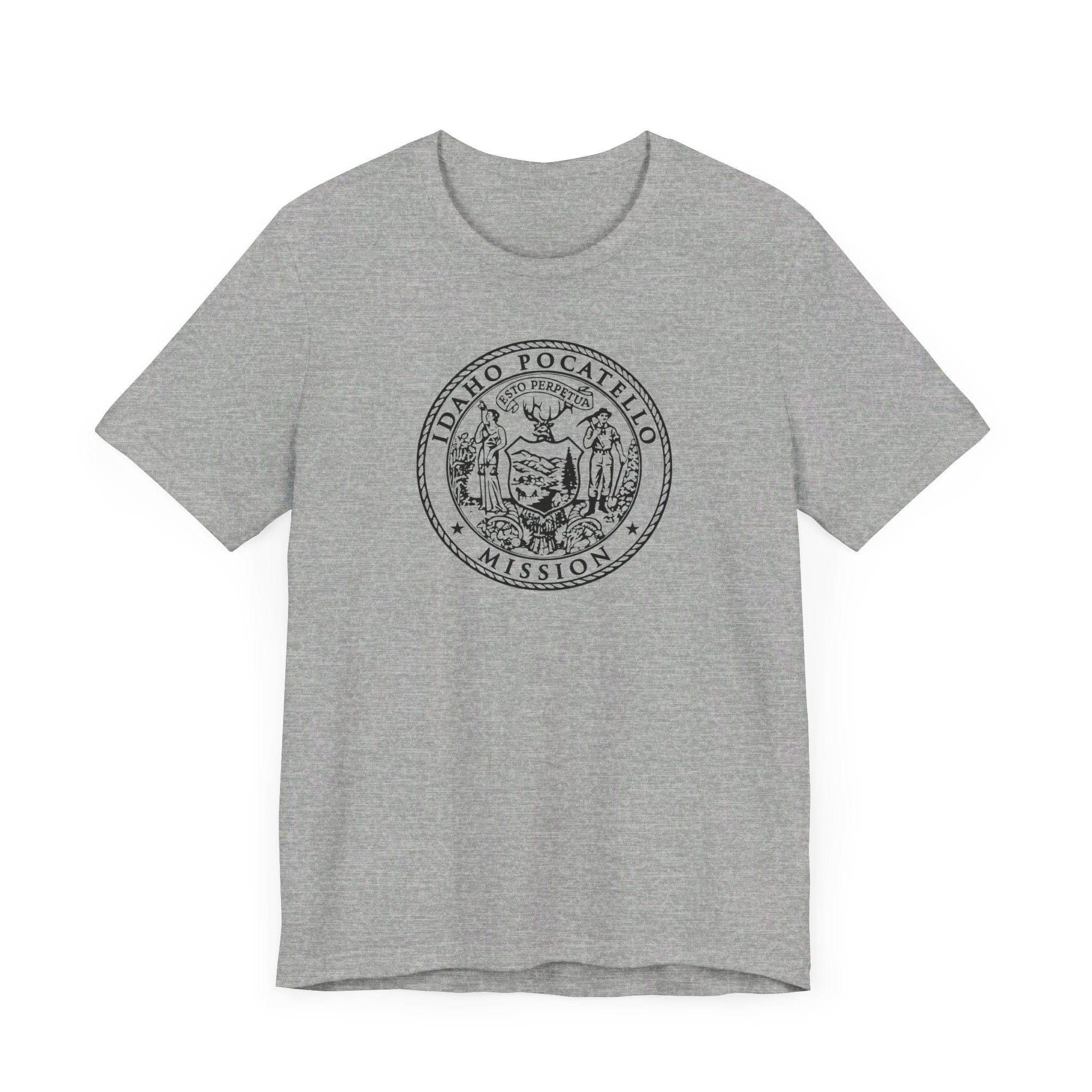 Idaho Pocatello Mission Circular Monochrome Logo T-Shirt - Mission Wishlist - LDS Missionary Gift Store