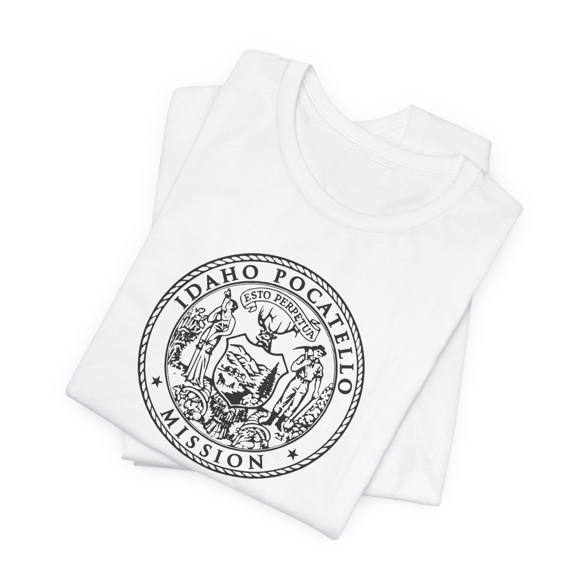 Idaho Pocatello Mission Circular Monochrome Logo T-Shirt - Mission Wishlist - LDS Missionary Gift Store
