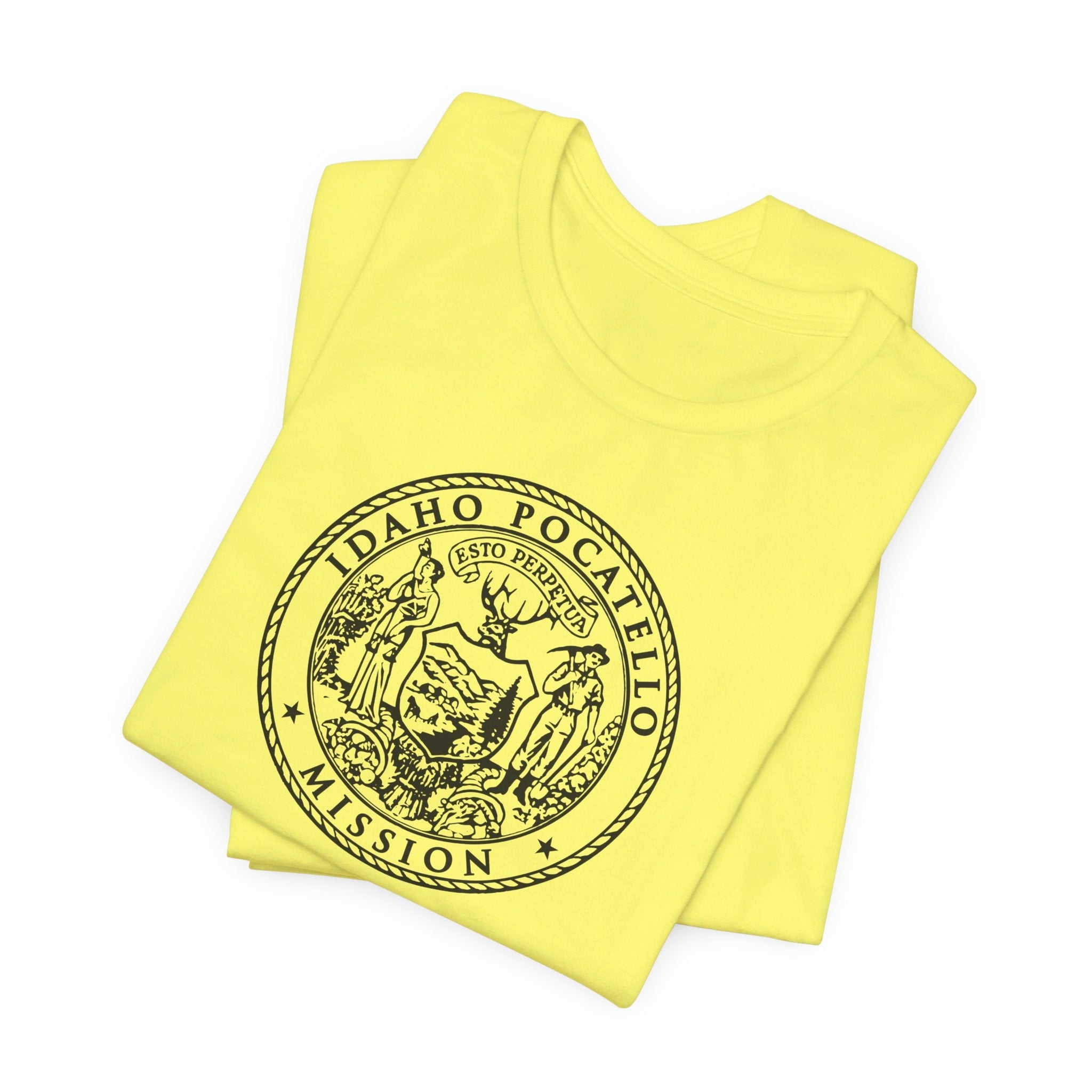 Idaho Pocatello Mission Circular Monochrome Logo T-Shirt - Mission Wishlist - LDS Missionary Gift Store