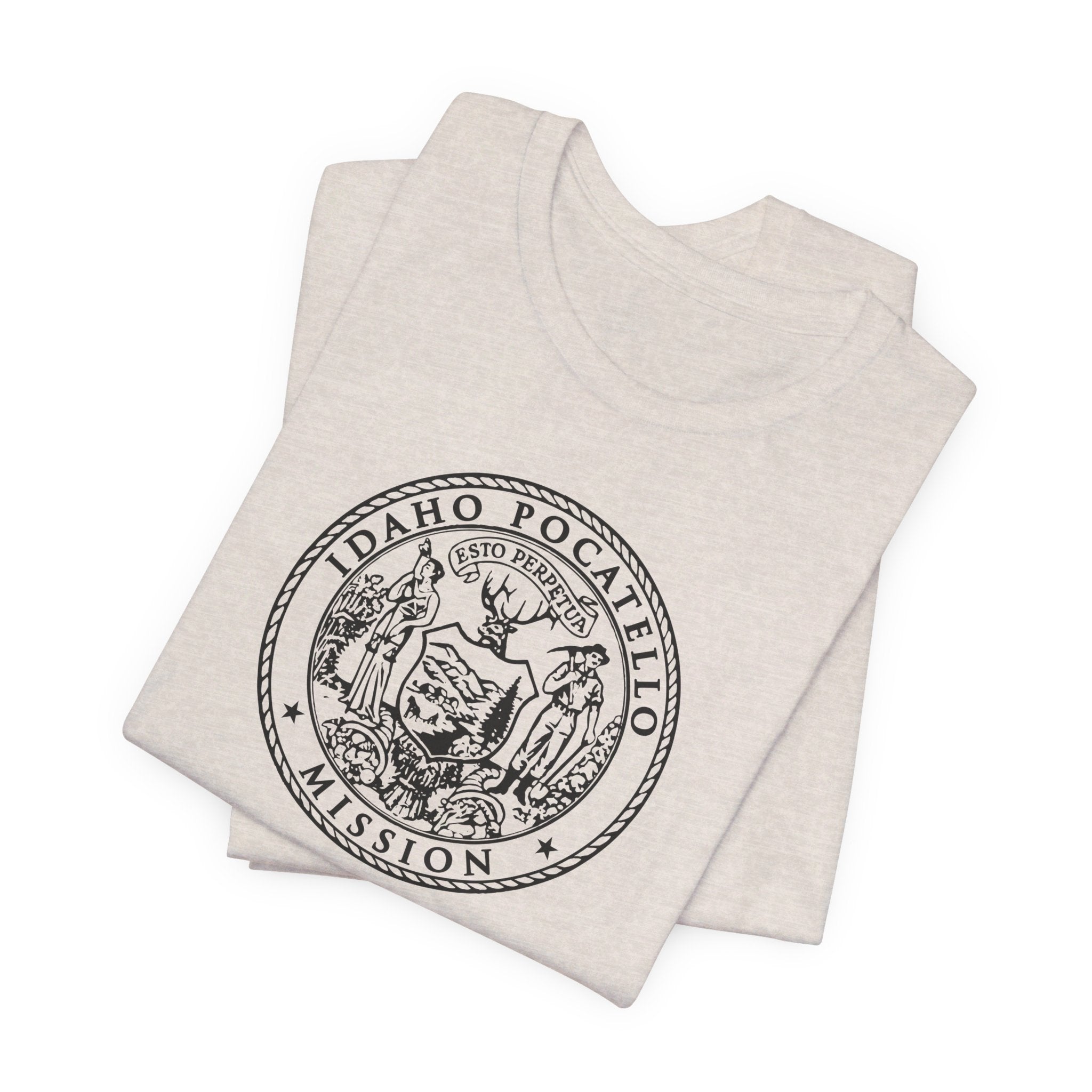 Idaho Pocatello Mission Circular Monochrome Logo T-Shirt - Mission Wishlist - LDS Missionary Gift Store