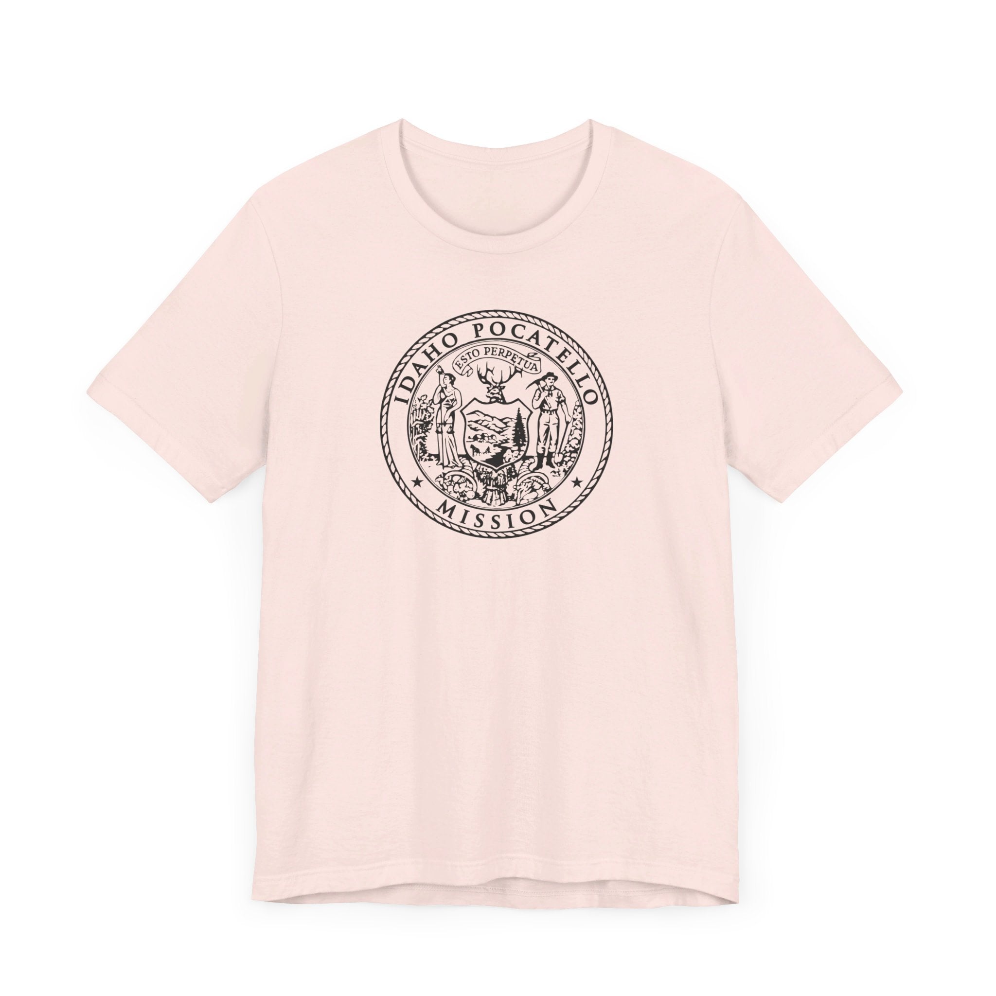 Idaho Pocatello Mission Circular Monochrome Logo T-Shirt - Mission Wishlist - LDS Missionary Gift Store