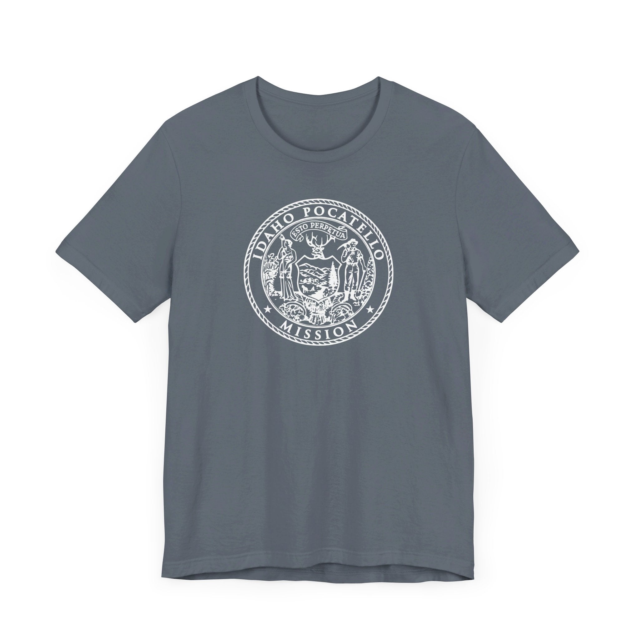 Idaho Pocatello Mission Circular Monochrome Logo T-Shirt - Mission Wishlist - LDS Missionary Gift Store