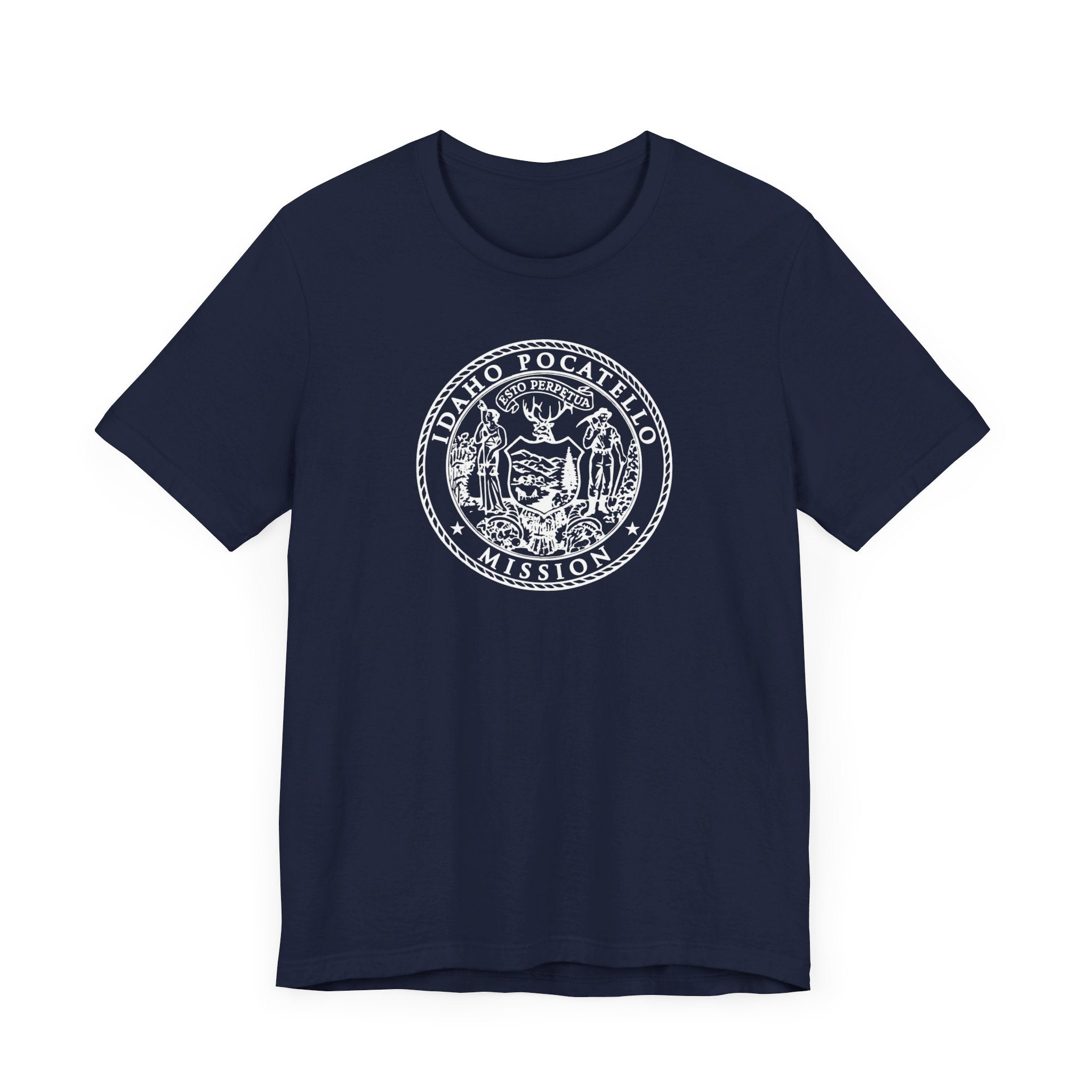 Idaho Pocatello Mission Circular Monochrome Logo T-Shirt - Mission Wishlist - LDS Missionary Gift Store