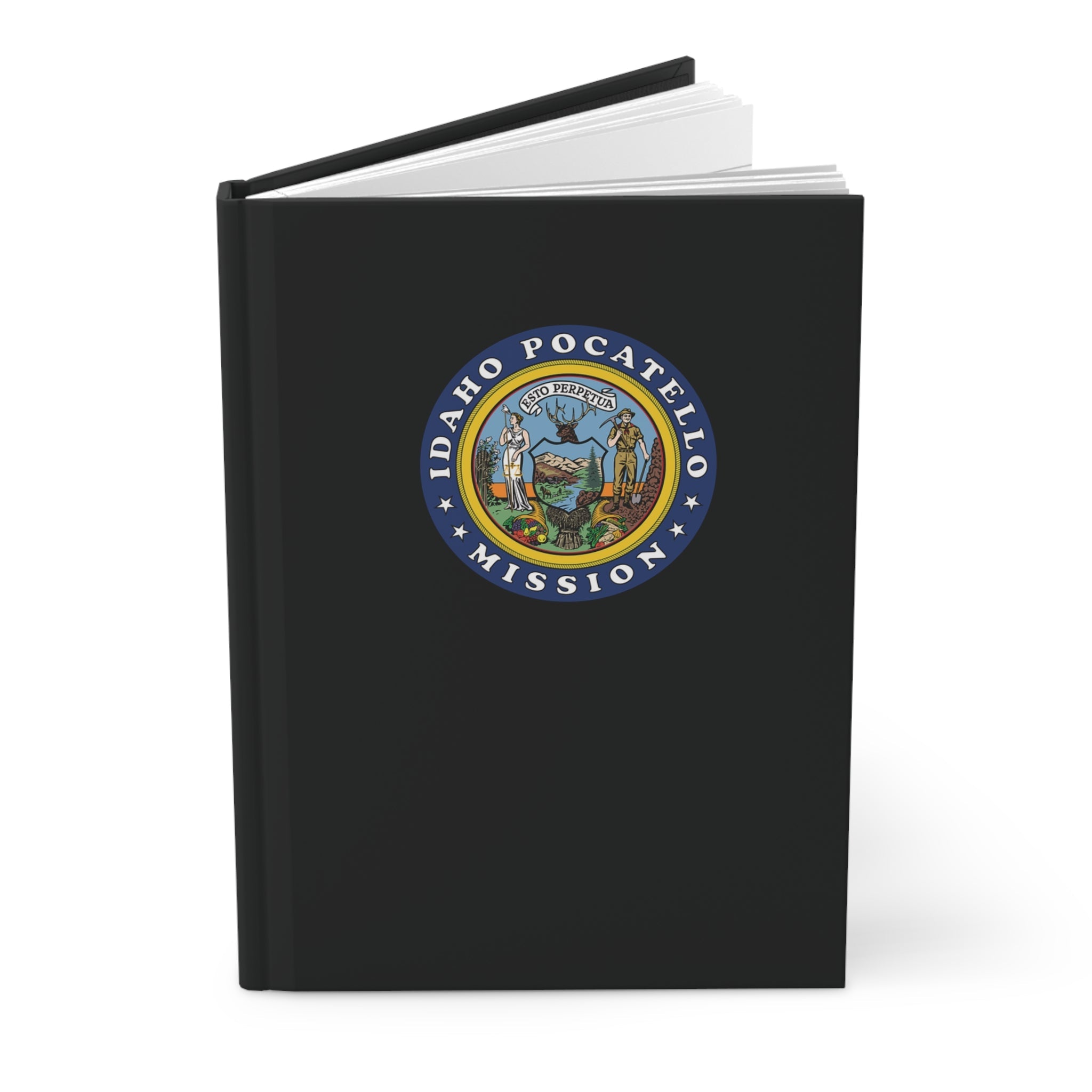 Idaho Pocatello Mission Logo Design Black Hardcover Journal Matte - Latter-Day Saint LDS Missionary Gift - Book of Mormon