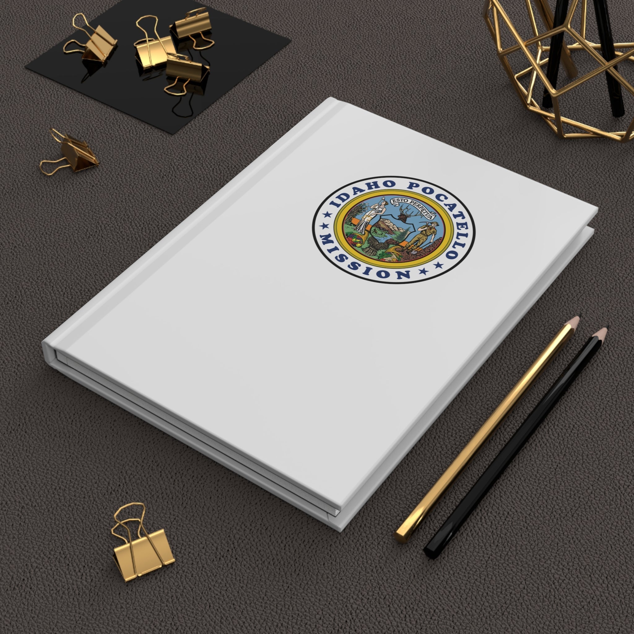 Idaho Pocatello Mission Logo Design White Hardcover Journal Matte - Latter-Day Saint LDS Missionary Gift - Book of Mormon