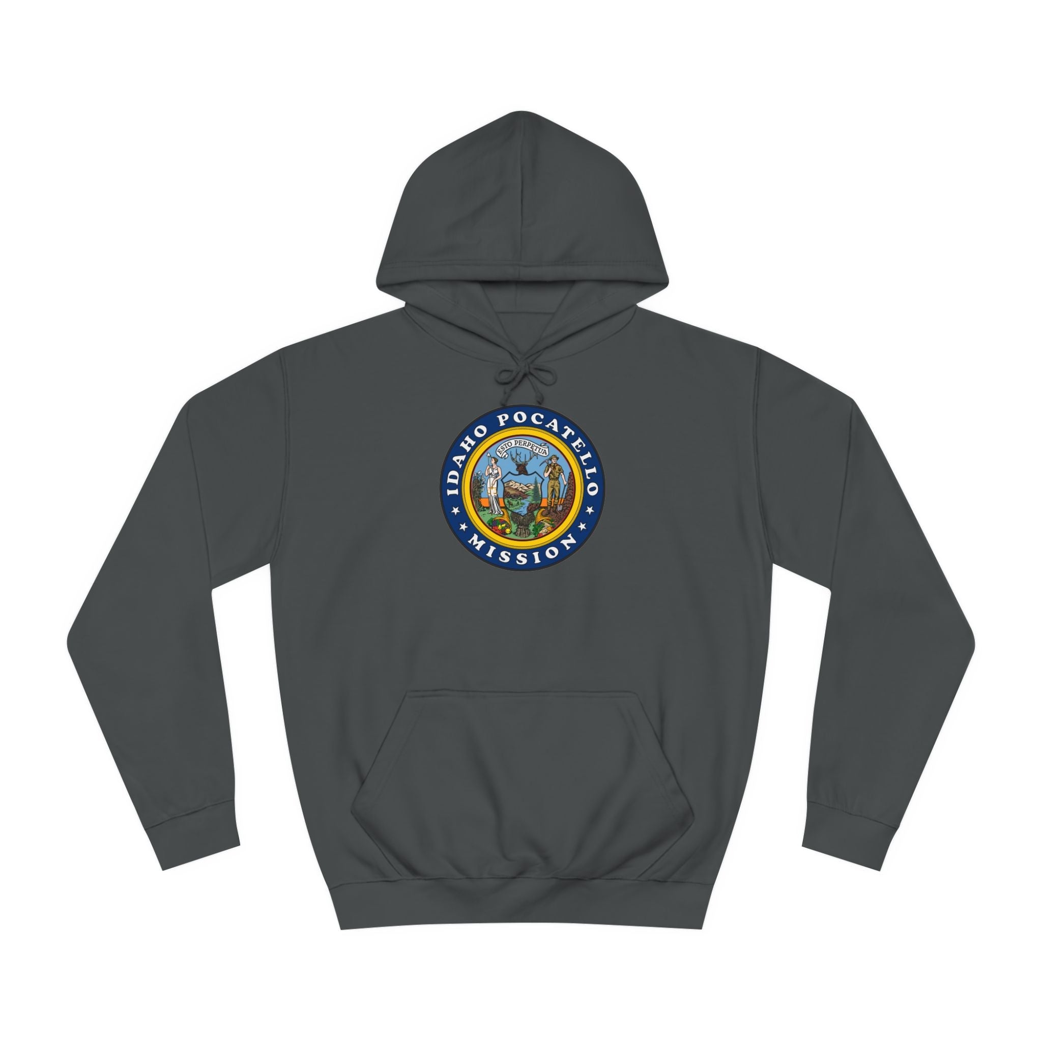 Idaho Pocatello Mission State Flag Logo (Black Border) College Hoodie - Mission Wishlist - LDS Missionary Gift Store