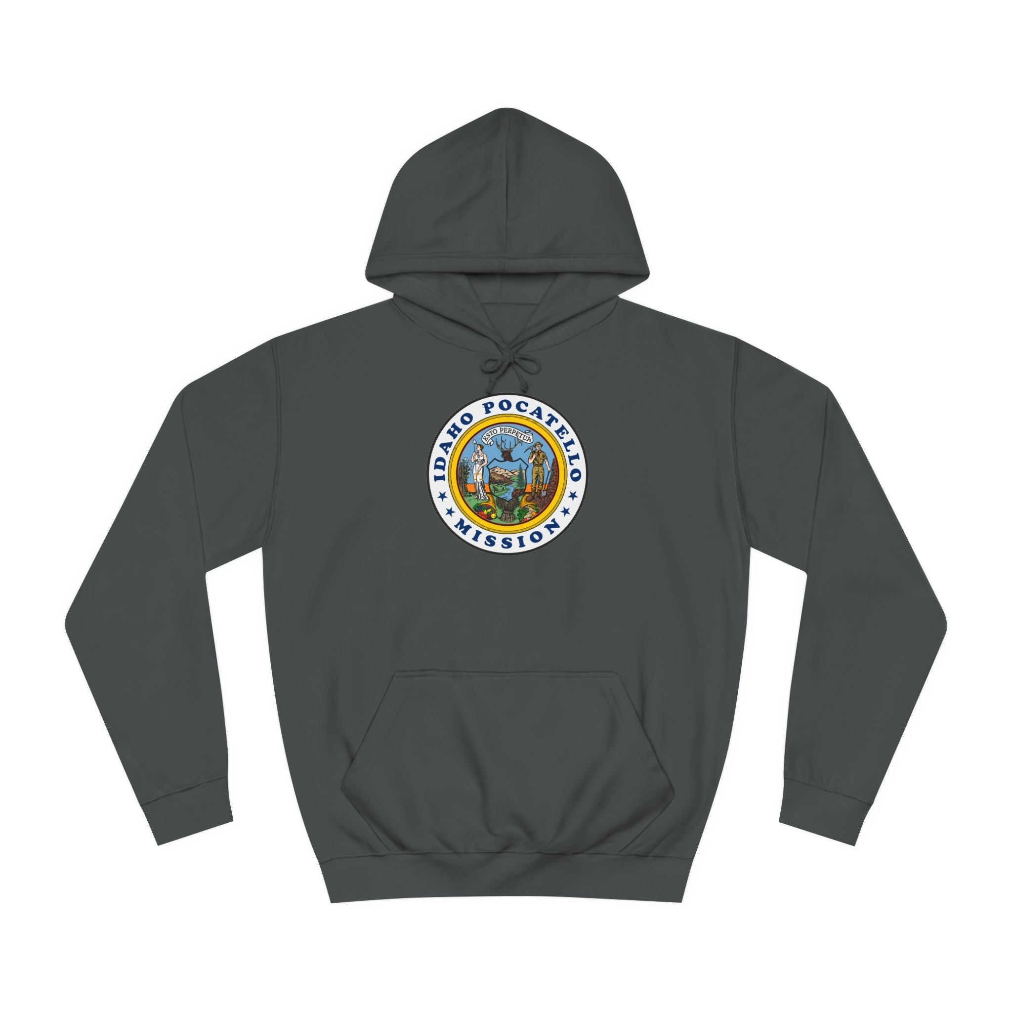 Idaho Pocatello Mission State Flag Logo (White Border) College Hoodie - Mission Wishlist - LDS Missionary Gift Store