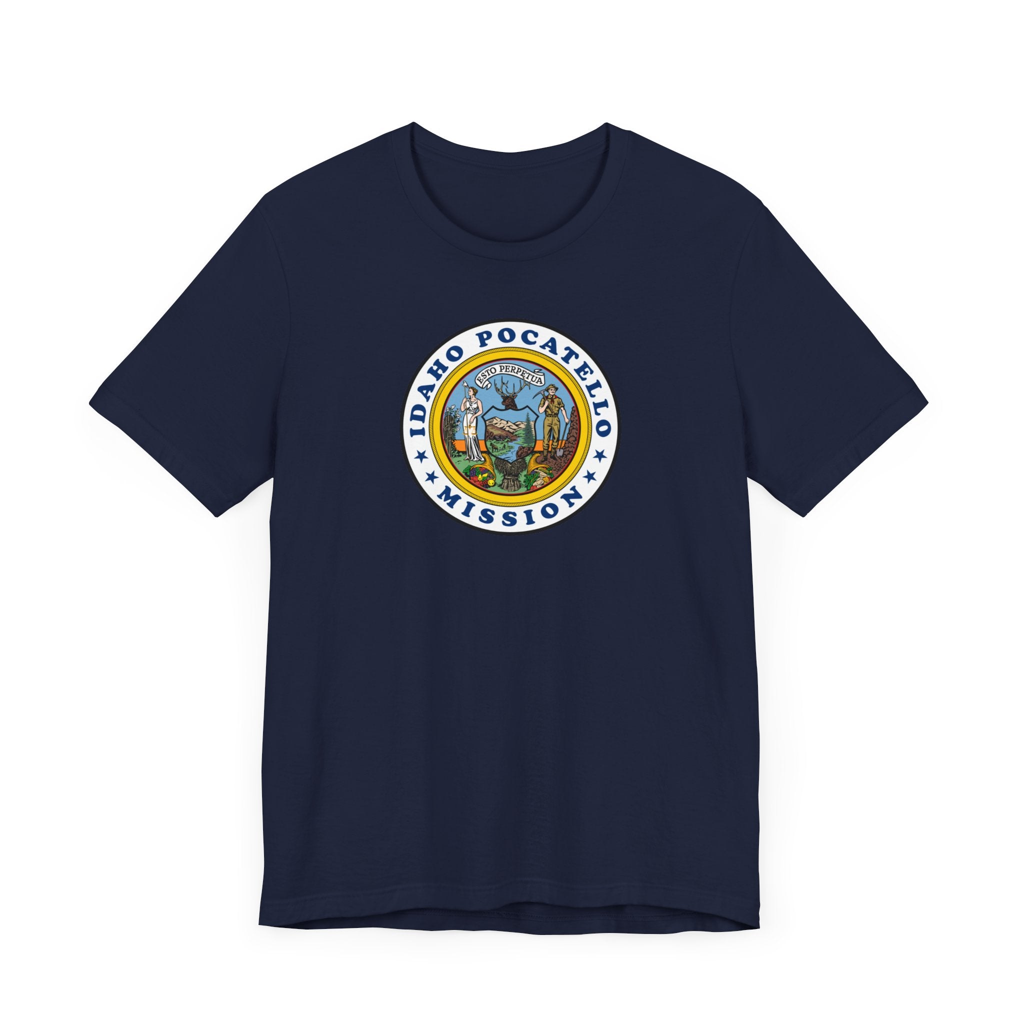 Idaho Pocatello Mission State Flag Logo (White Border) T-shirt - Mission Wishlist - LDS Missionary Gift Store