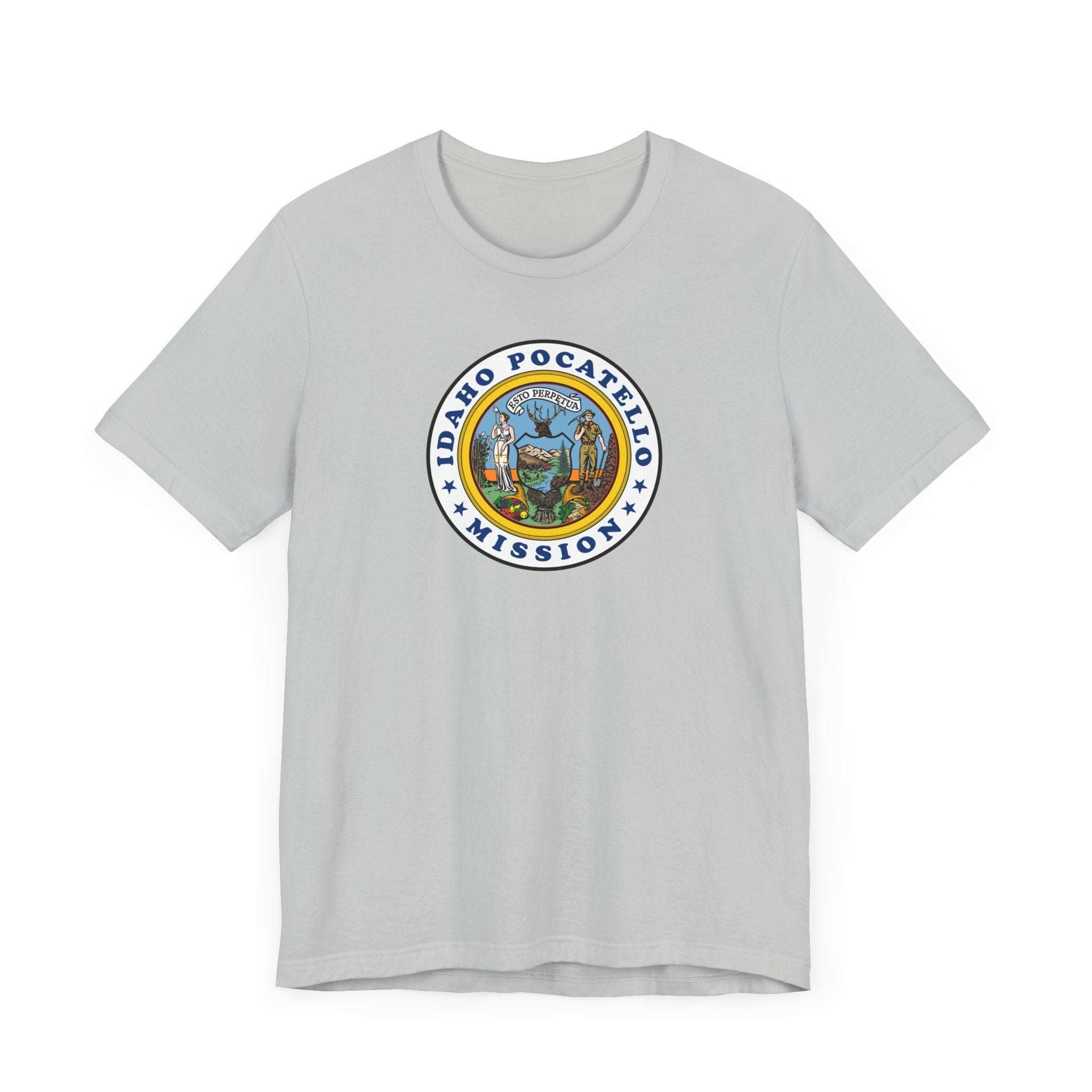 Idaho Pocatello Mission State Flag Logo (White Border) T-shirt - Mission Wishlist - LDS Missionary Gift Store