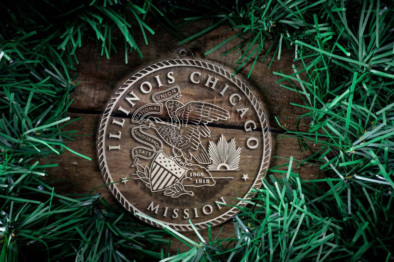 Illinois Chicago Mission Christmas Ornament - Latter-Day Saint LDS Missionary Gift - Book of Mormon