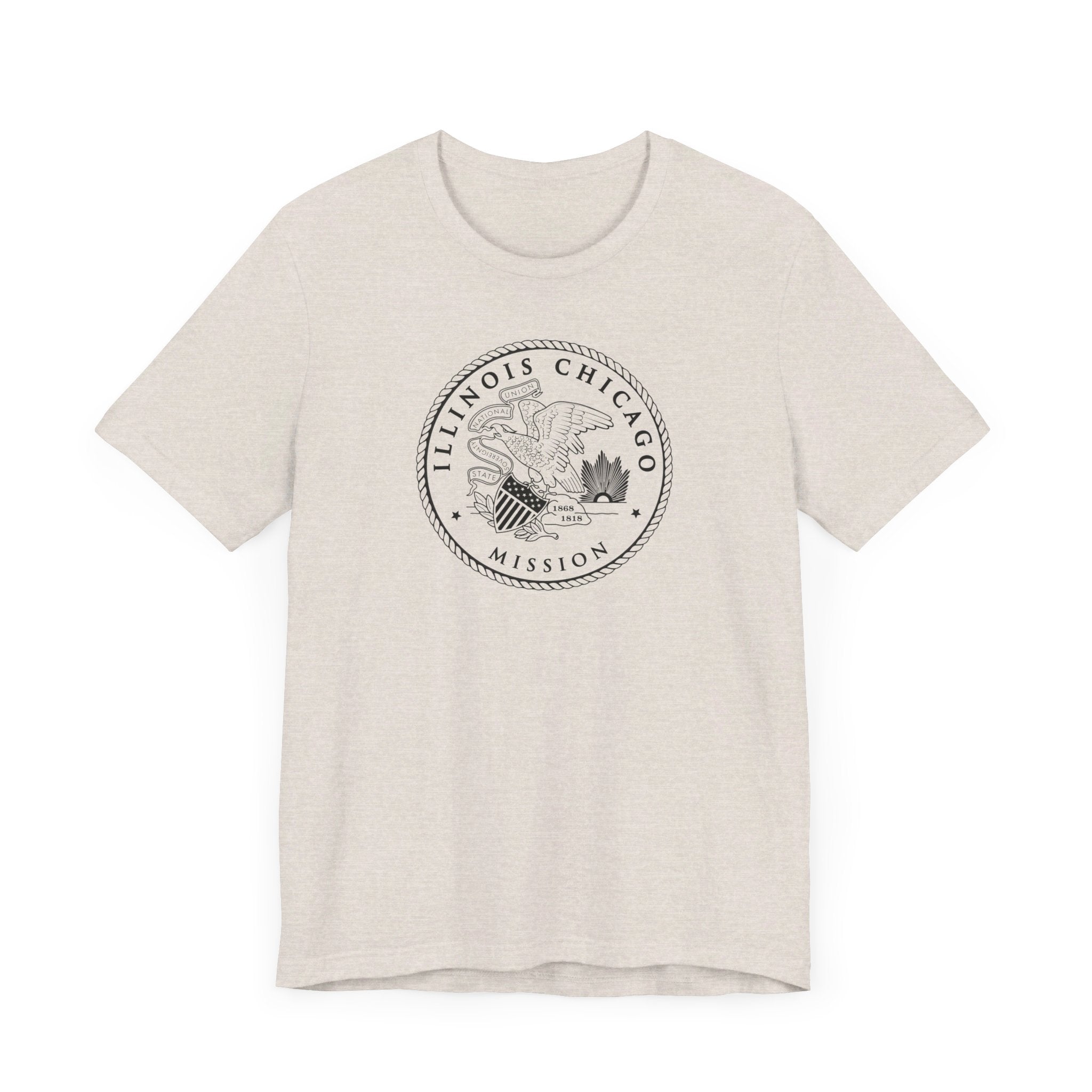Illinois Chicago Mission Circular Monochrome Logo T-Shirt - Mission Wishlist - LDS Missionary Gift Store