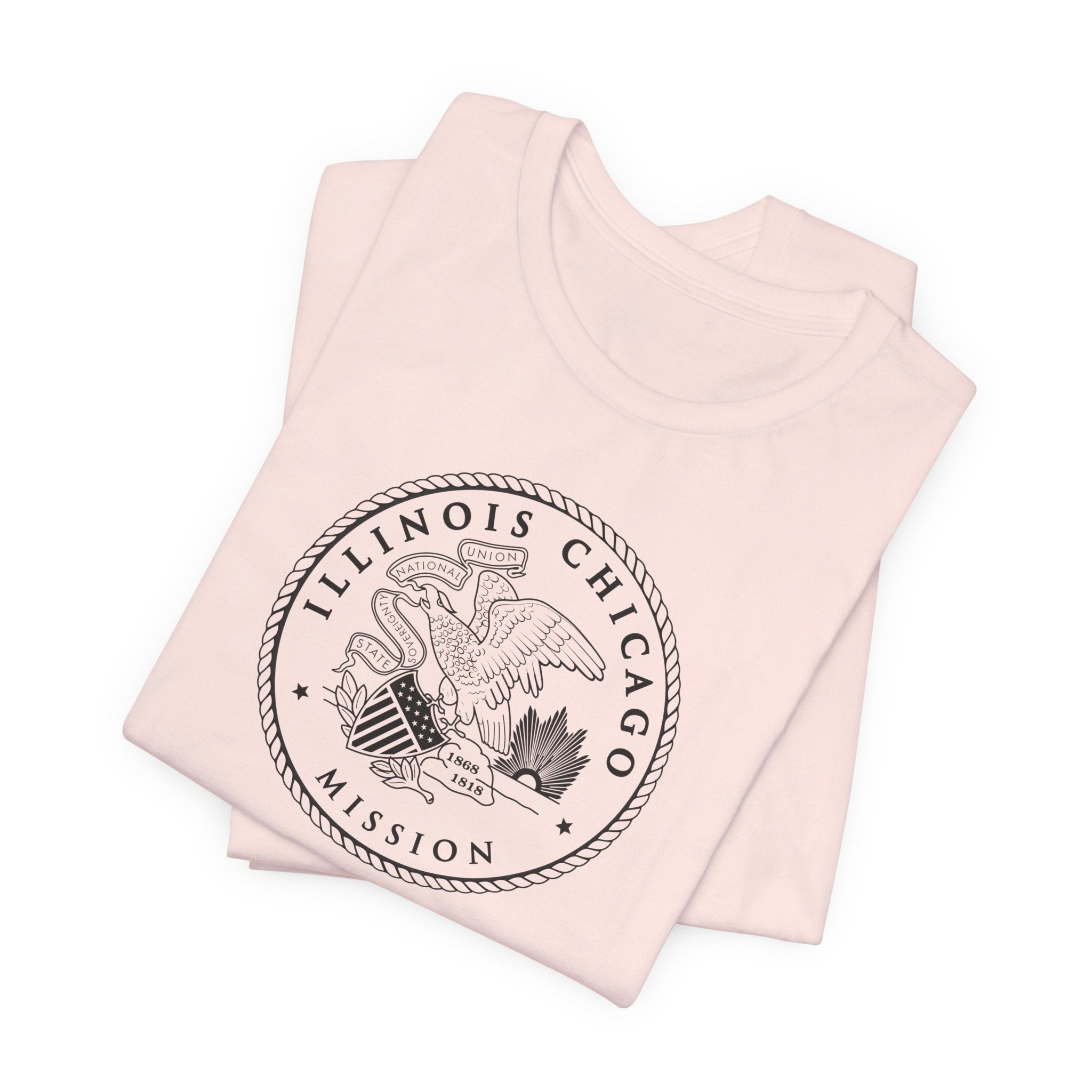 Illinois Chicago Mission Circular Monochrome Logo T-Shirt - Mission Wishlist - LDS Missionary Gift Store