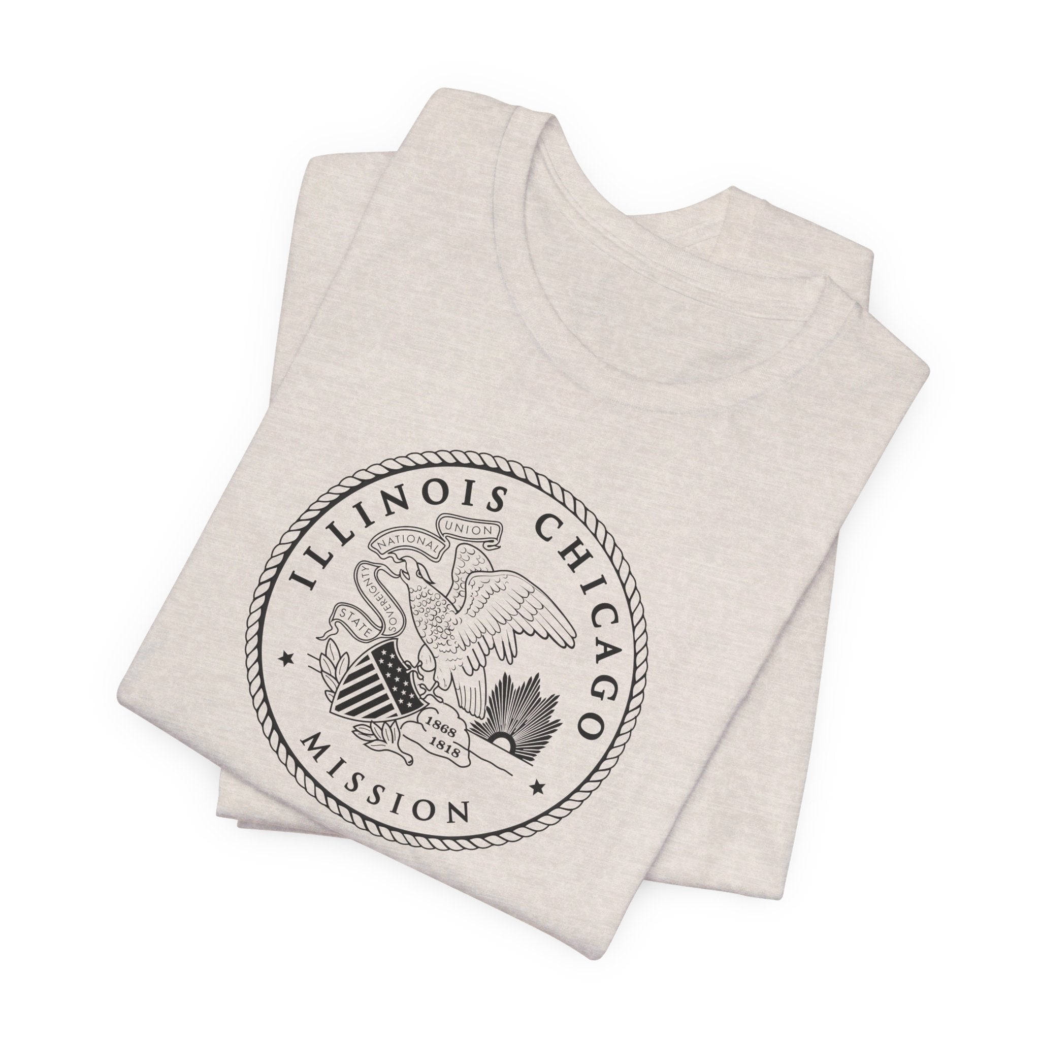 Illinois Chicago Mission Circular Monochrome Logo T-Shirt - Mission Wishlist - LDS Missionary Gift Store