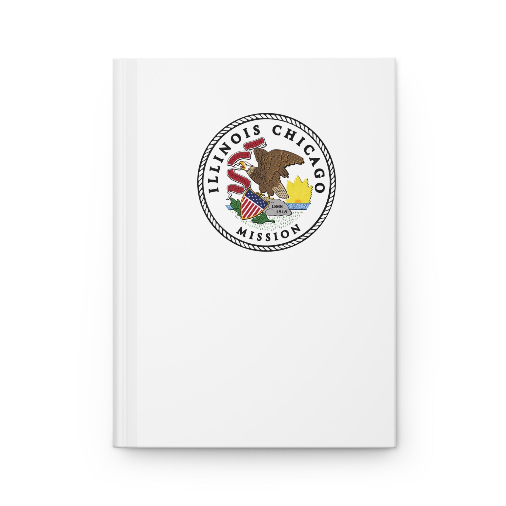 Illinois Chicago Mission Logo Design White Hardcover Journal Matte - Latter-Day Saint LDS Missionary Gift - Book of Mormon