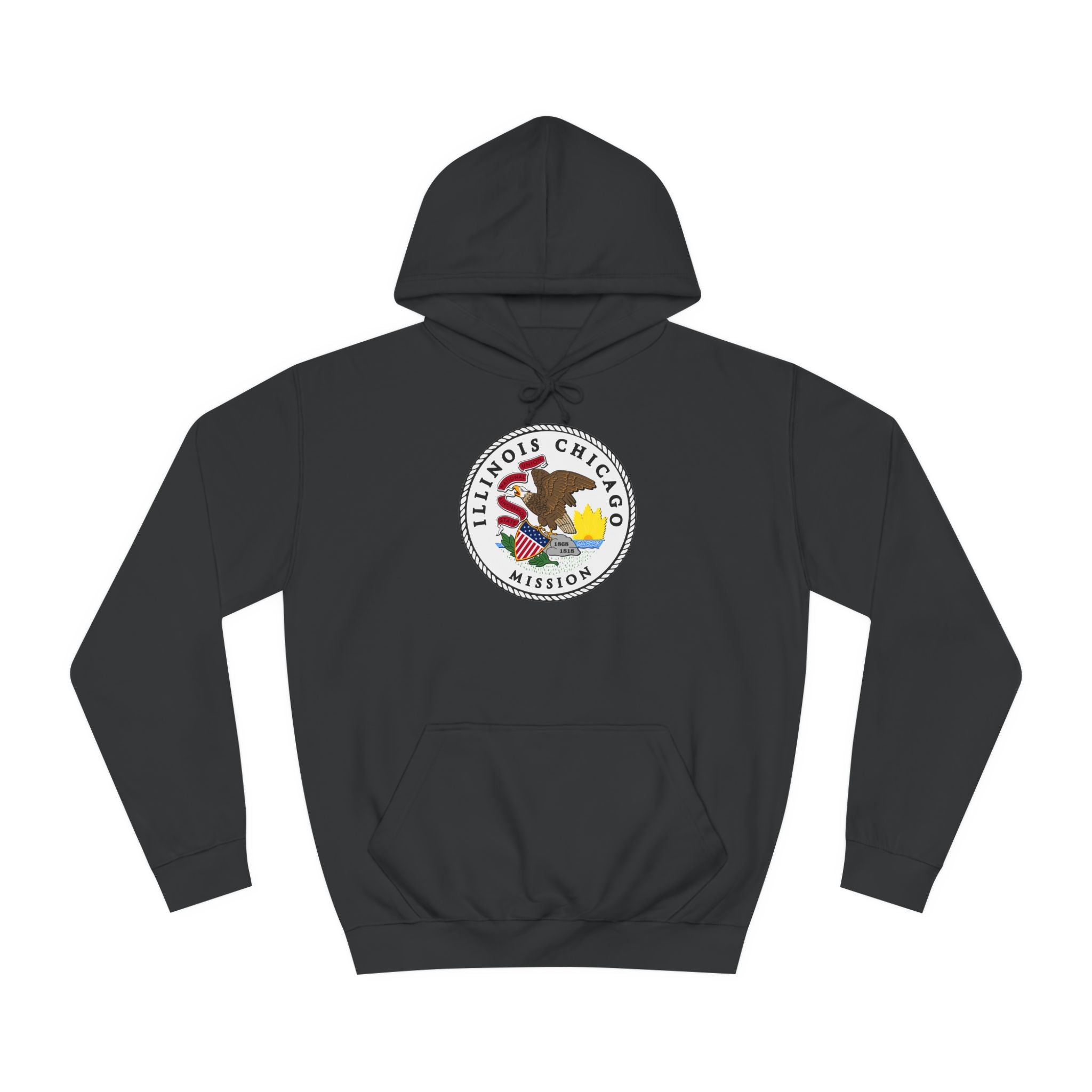 Illinois Chicago Mission State Flag Logo (White Border) College Hoodie - Mission Wishlist - LDS Missionary Gift Store