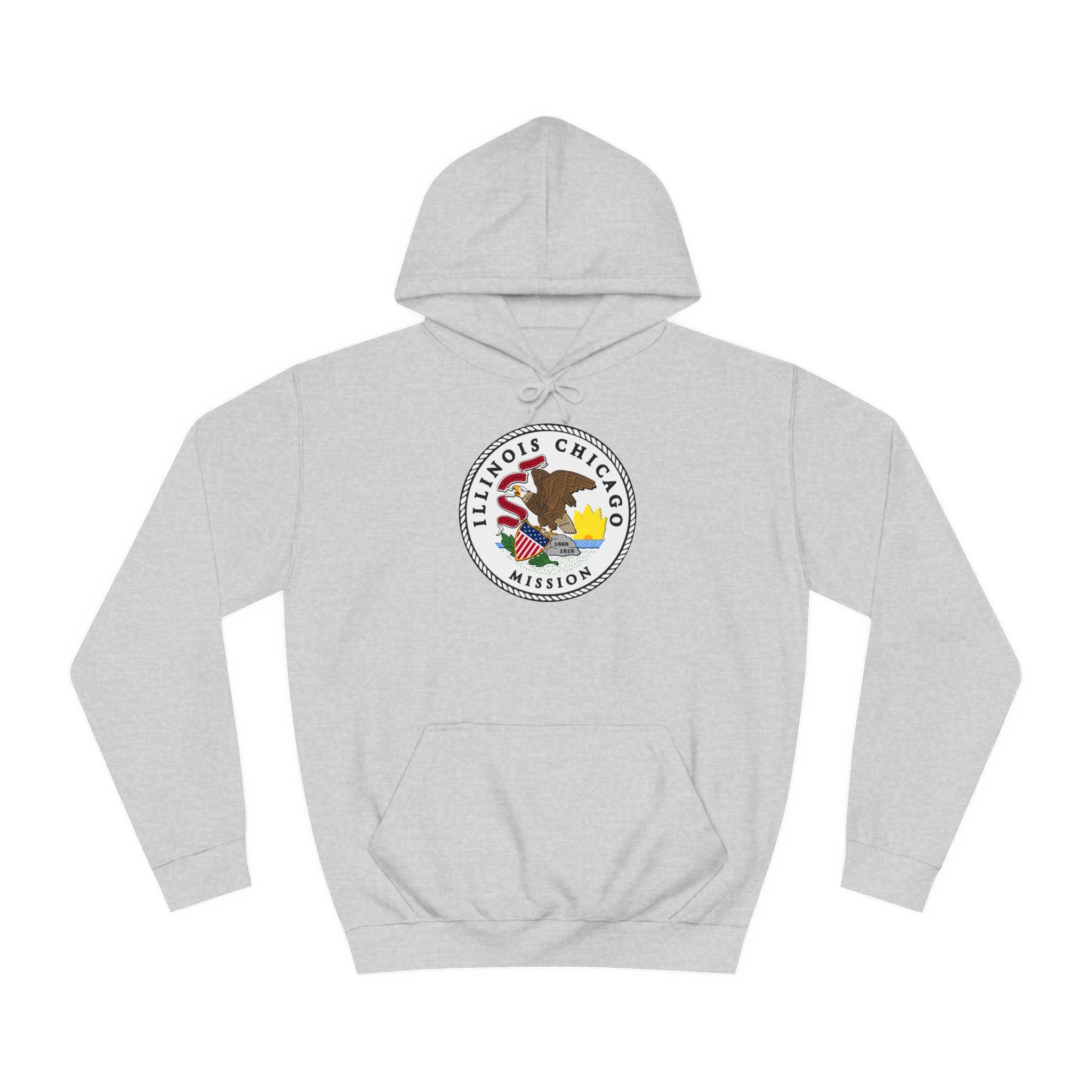 Illinois Chicago Mission State Flag Logo (White Border) College Hoodie - Mission Wishlist - LDS Missionary Gift Store