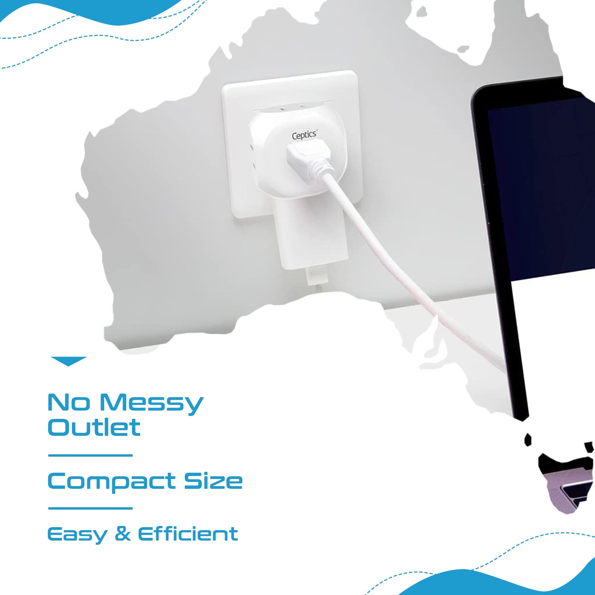 Australia, New Zealand, China Travel Plug Adapter - 4 in 1 - Ultra Compact - Light Weight (PT-16)