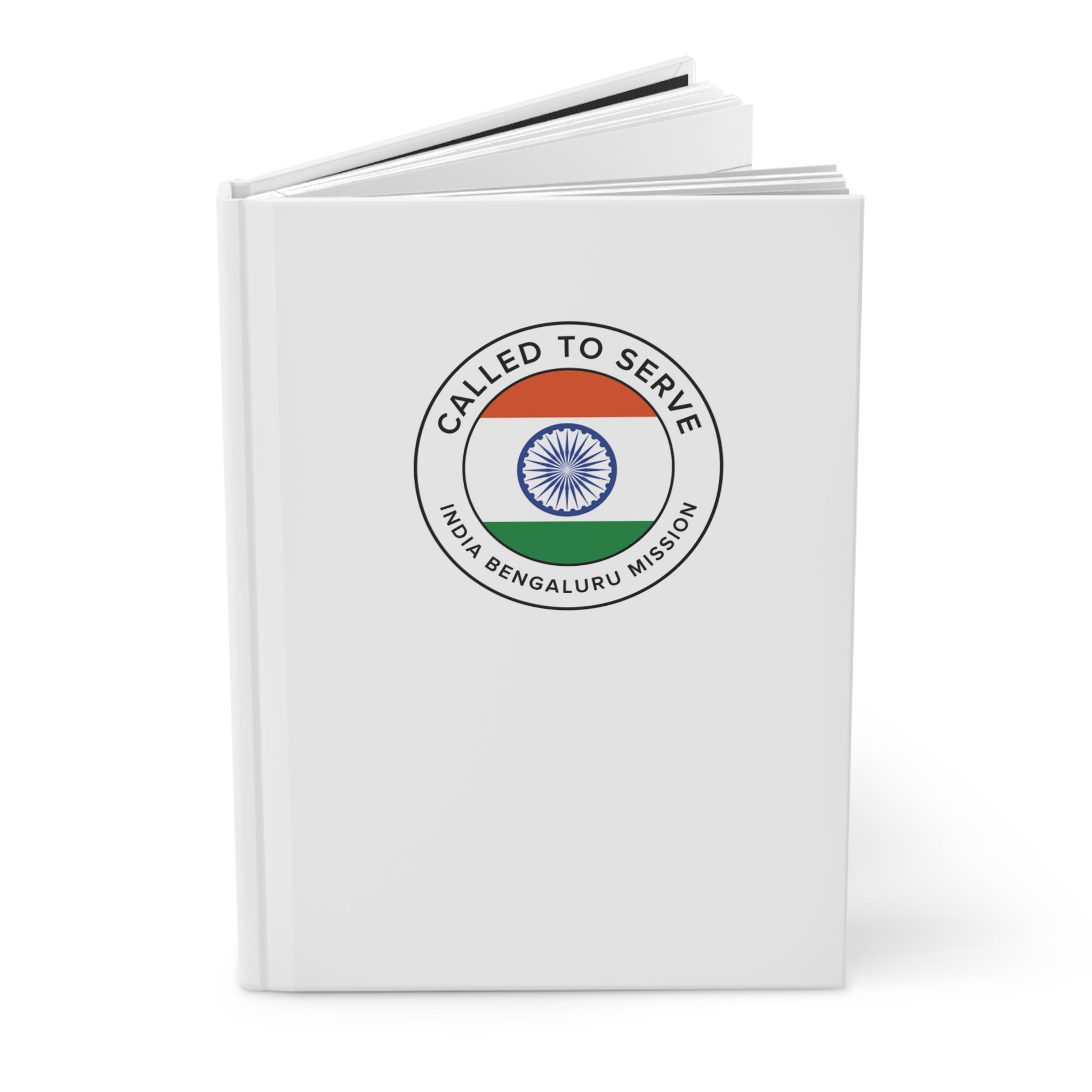 India Bengaluru Mission Circle Flag Called to Serve White Hardcover Journal Matte - Latter-Day Saint LDS Missionary Gift - Book of Mormon