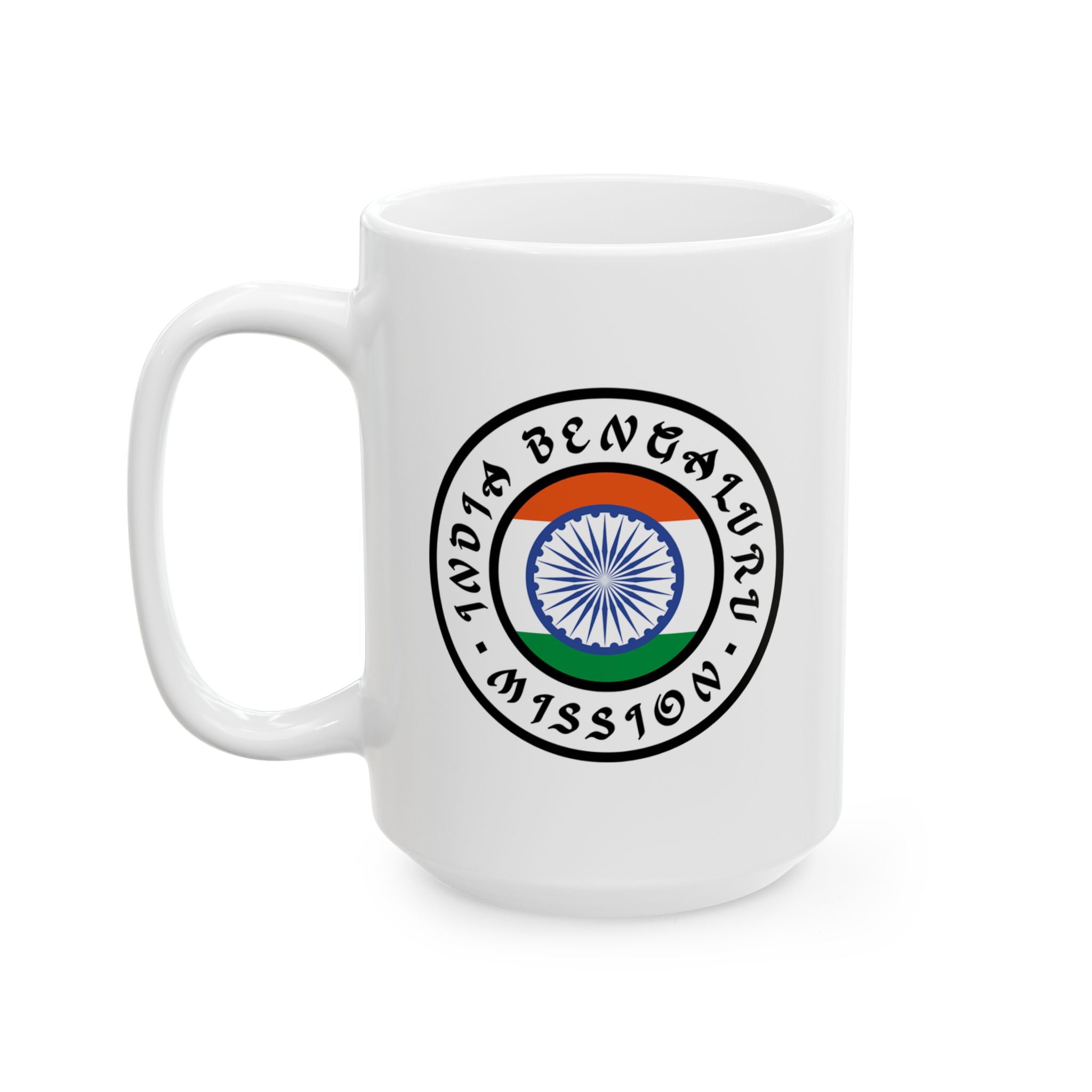 India Bengaluru Mission Circular Flag White Ceramic Mug - Latter-Day Saint LDS Missionary Gift - Book of Mormon