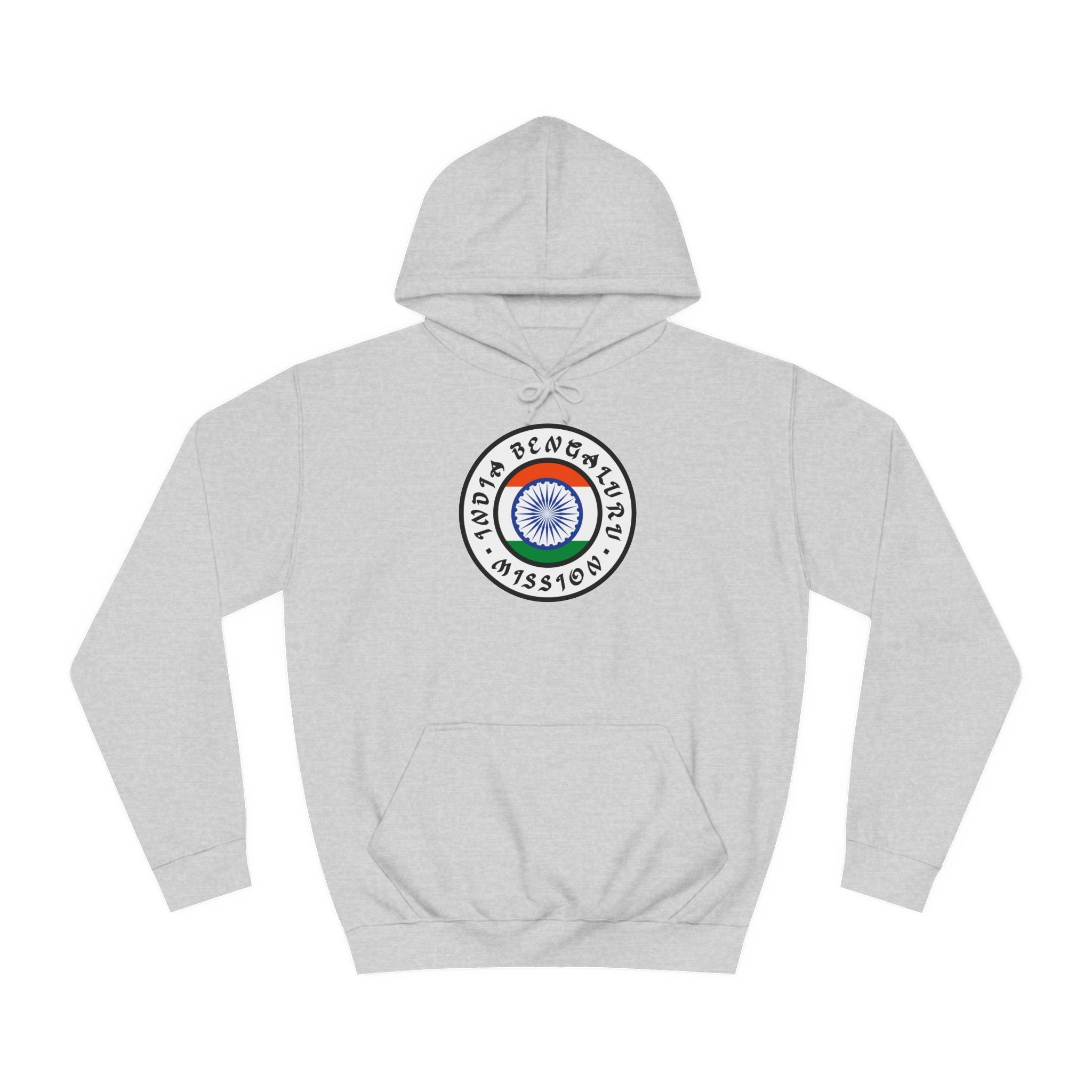 India Bengaluru Mission Flag Logo (White Border) College Hoodie - Latter-Day Saint LDS Missionary Gift - Book of Mormon
