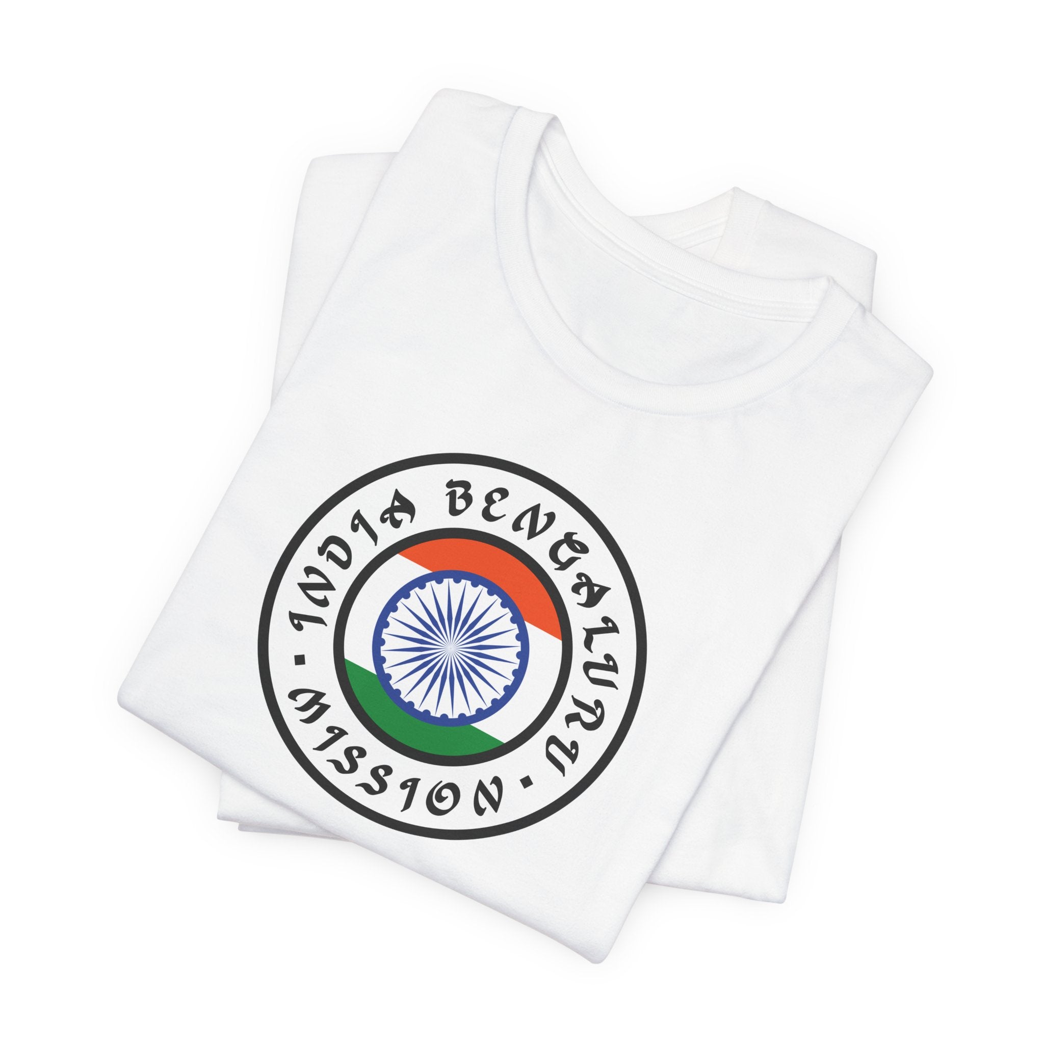 India Bengaluru Mission Flag Logo (White Border) T-shirt - Mission Wishlist - LDS Missionary Gift Store