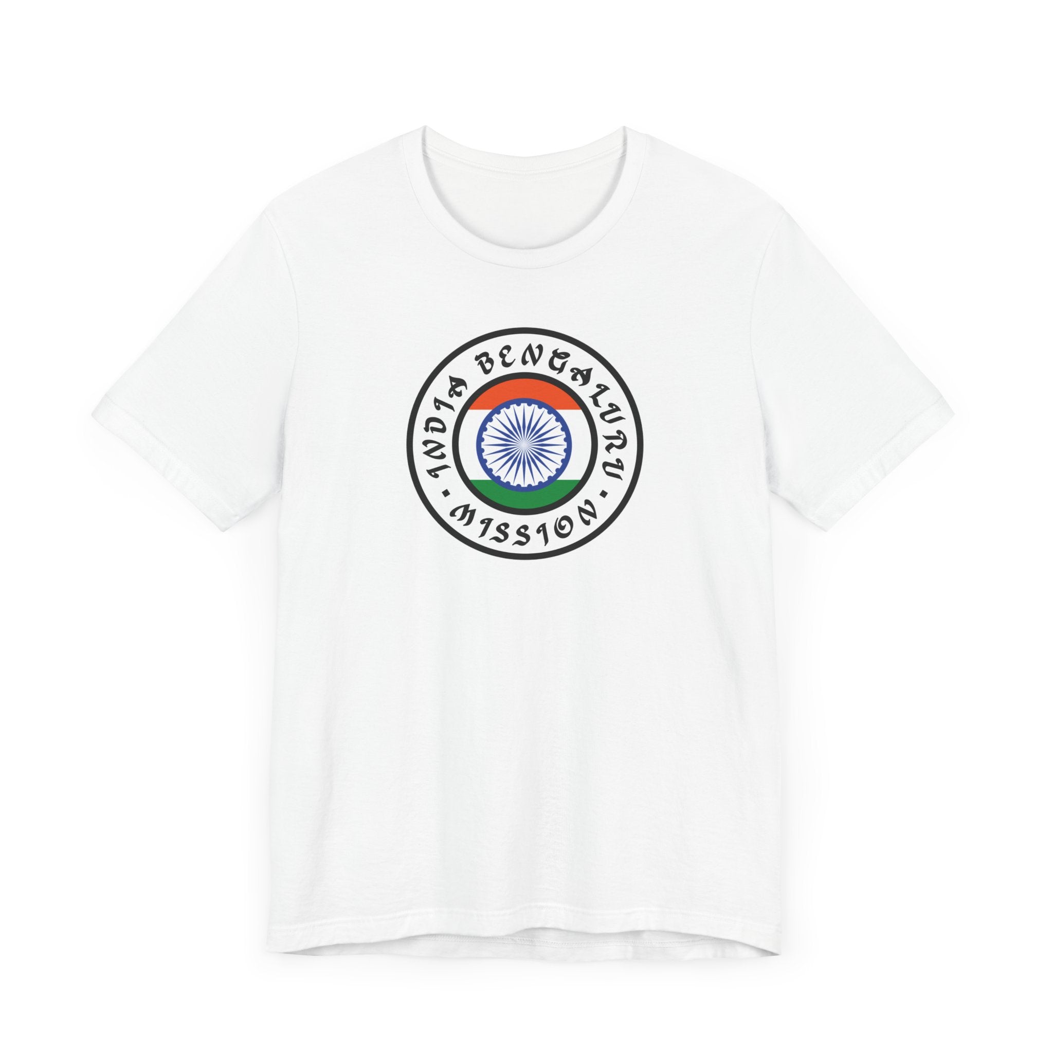 India Bengaluru Mission Flag Logo (White Border) T-shirt - Mission Wishlist - LDS Missionary Gift Store