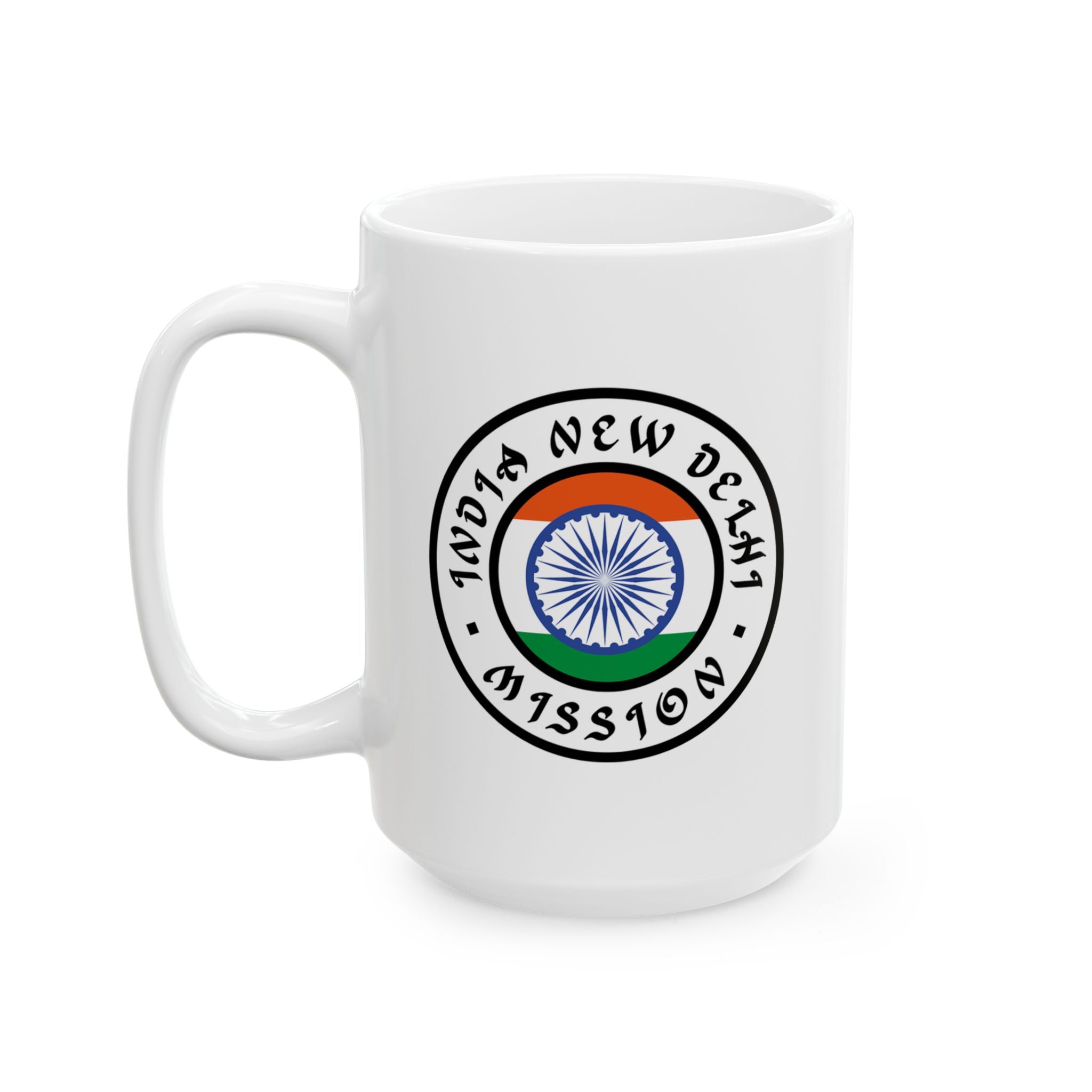 India New Delhi Mission Circular Flag White Ceramic Mug - Latter-Day Saint LDS Missionary Gift - Book of Mormon