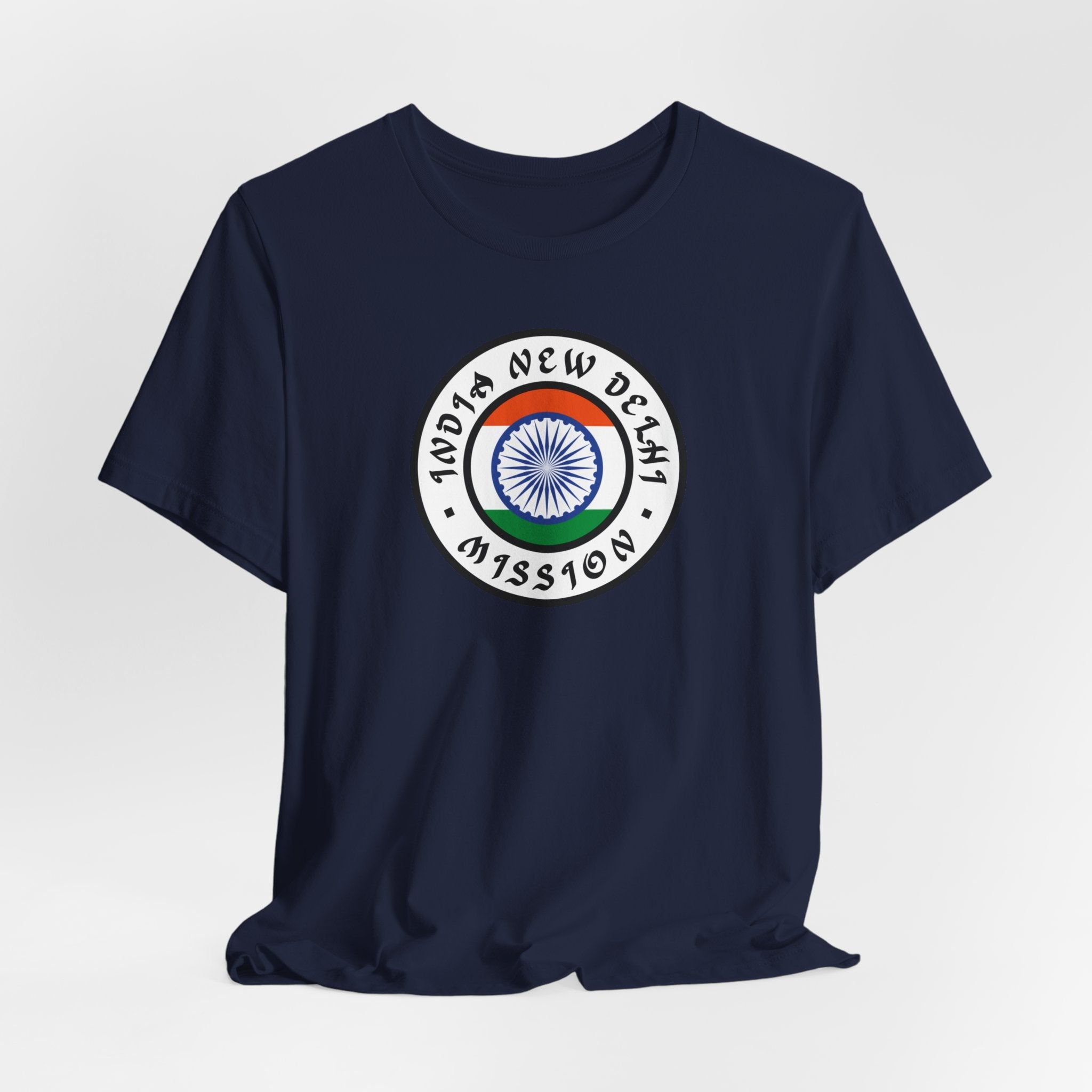 India New Delhi Mission Flag Logo (White Border) T-shirt - Mission Wishlist - LDS Missionary Gift Store