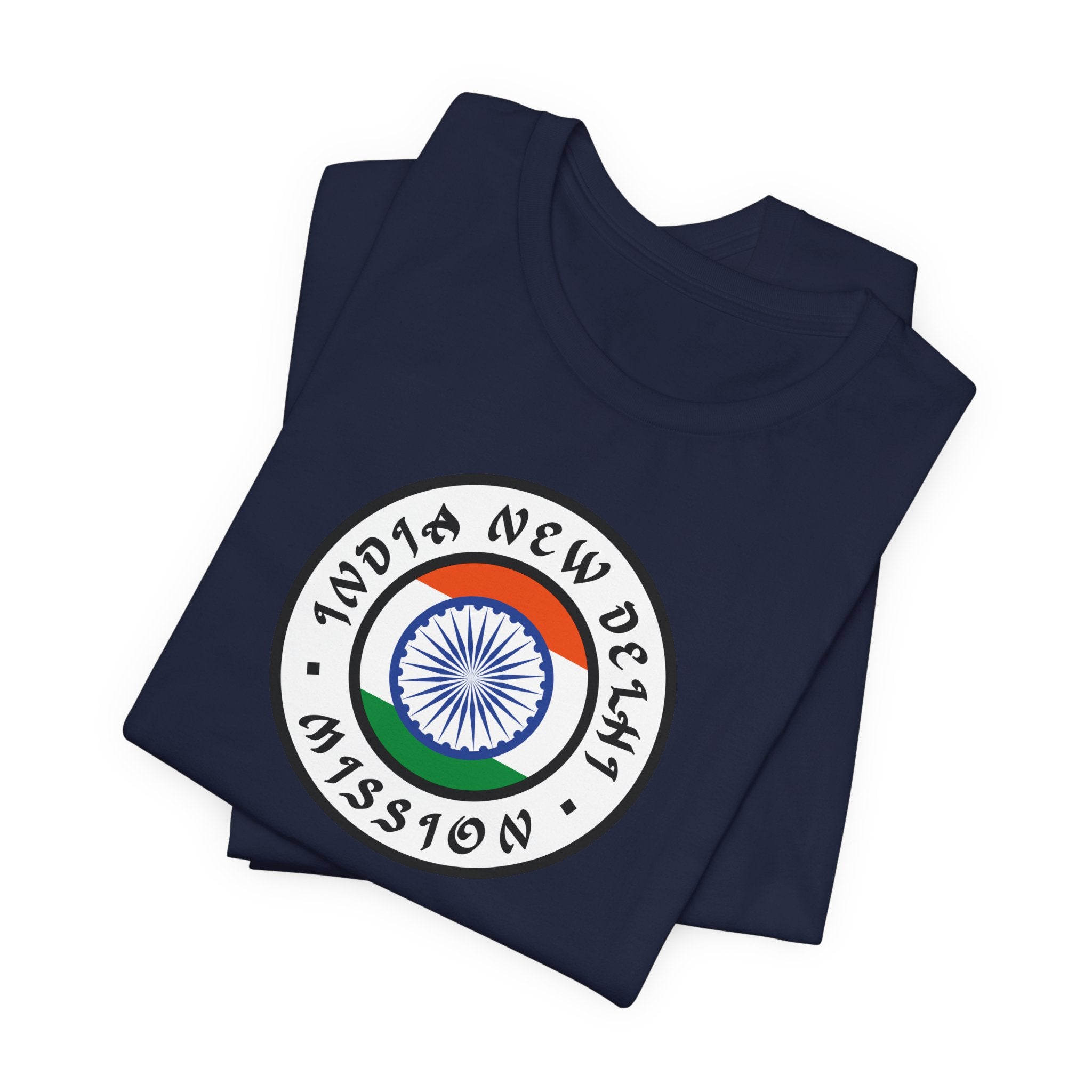 India New Delhi Mission Flag Logo (White Border) T-shirt - Mission Wishlist - LDS Missionary Gift Store