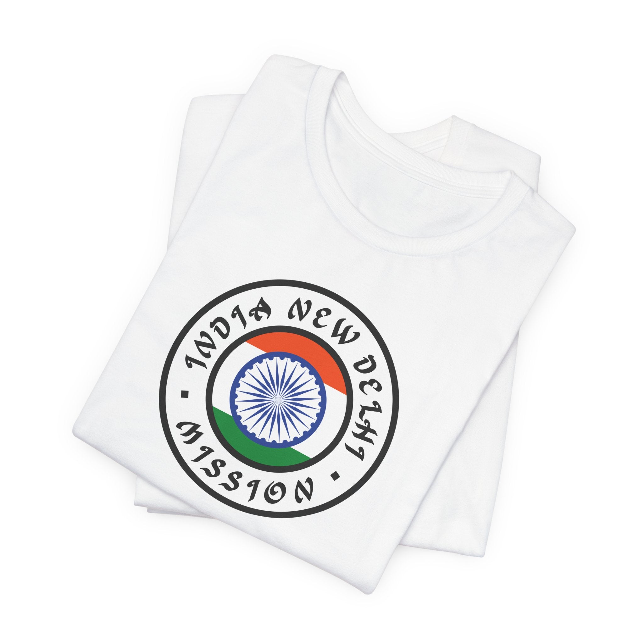 India New Delhi Mission Flag Logo (White Border) T-shirt - Mission Wishlist - LDS Missionary Gift Store