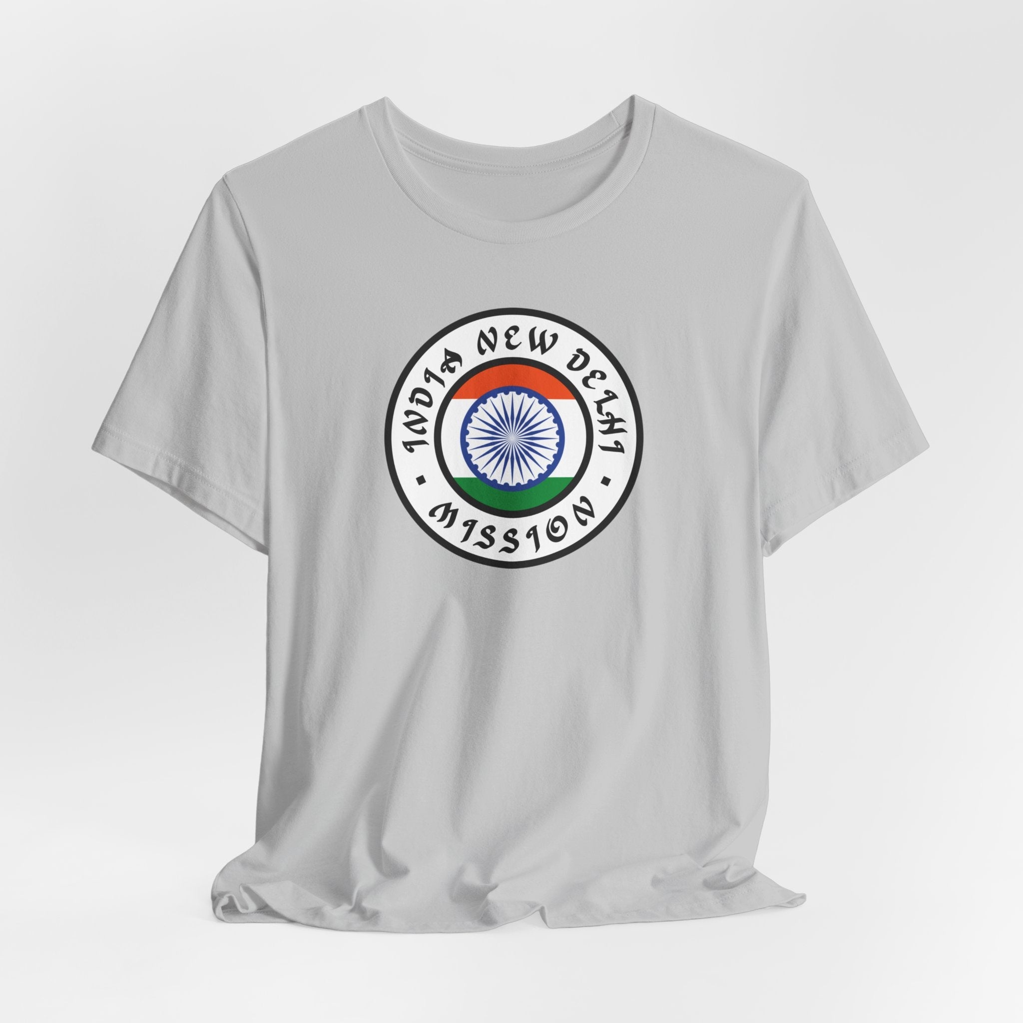India New Delhi Mission Flag Logo (White Border) T-shirt - Mission Wishlist - LDS Missionary Gift Store