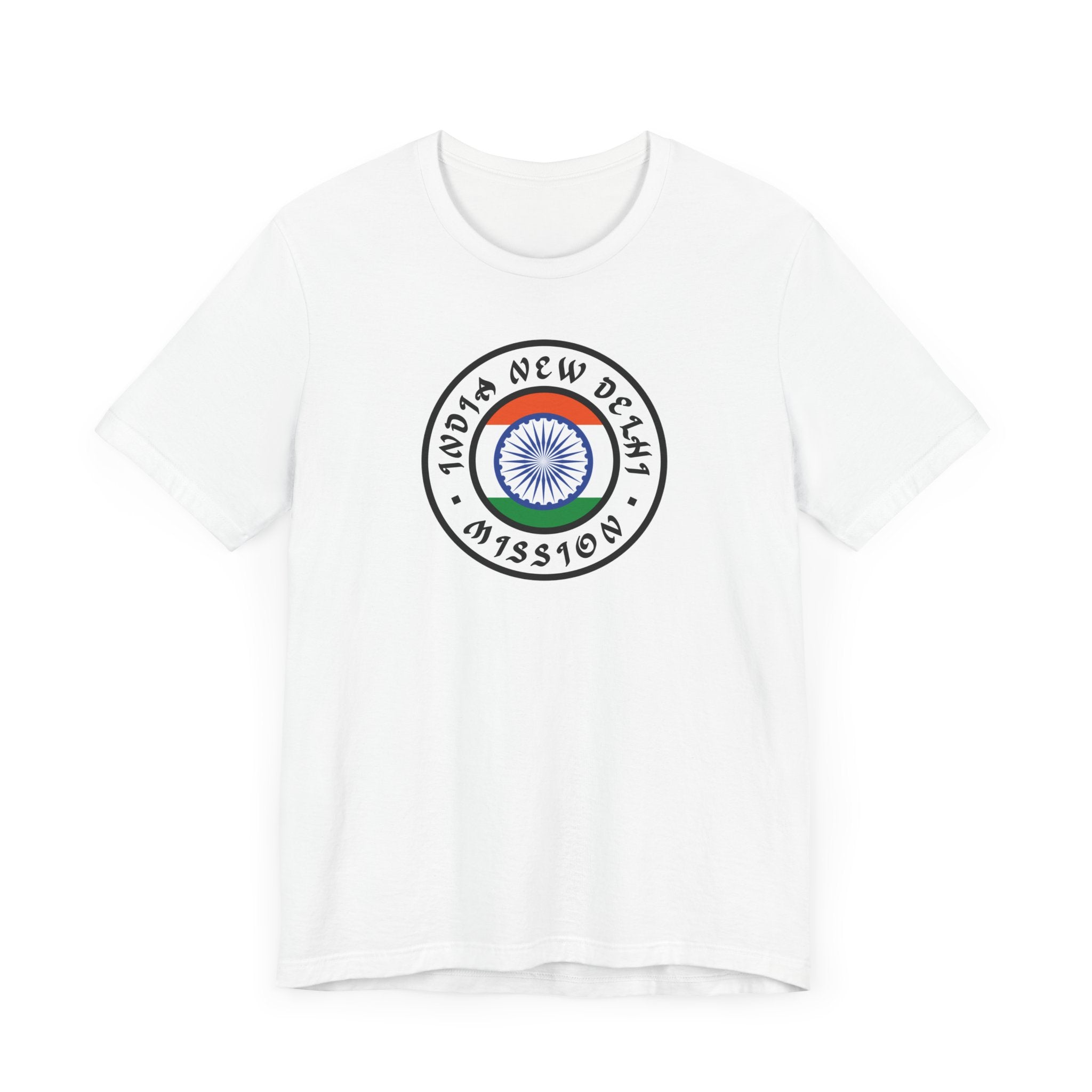 India New Delhi Mission Flag Logo (White Border) T-shirt - Mission Wishlist - LDS Missionary Gift Store