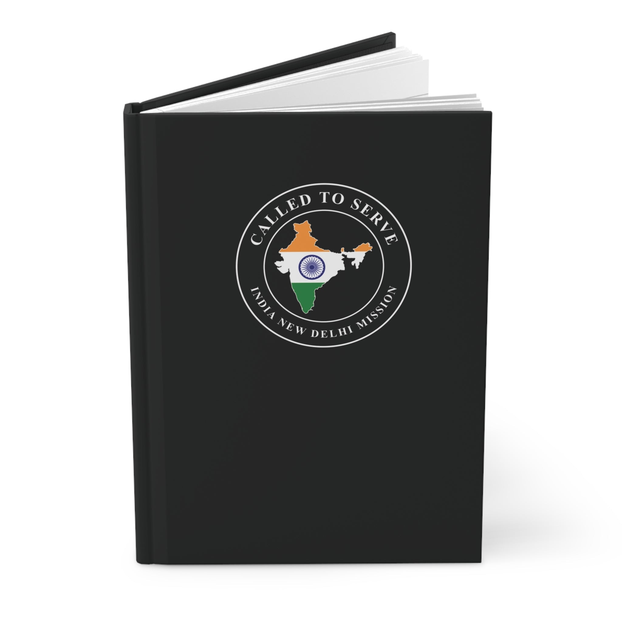 India New Delhi Mission Flag Map Called to Serve Black Hardcover Journal Matte - Latter-Day Saint LDS Missionary Gift - Book of Mormon