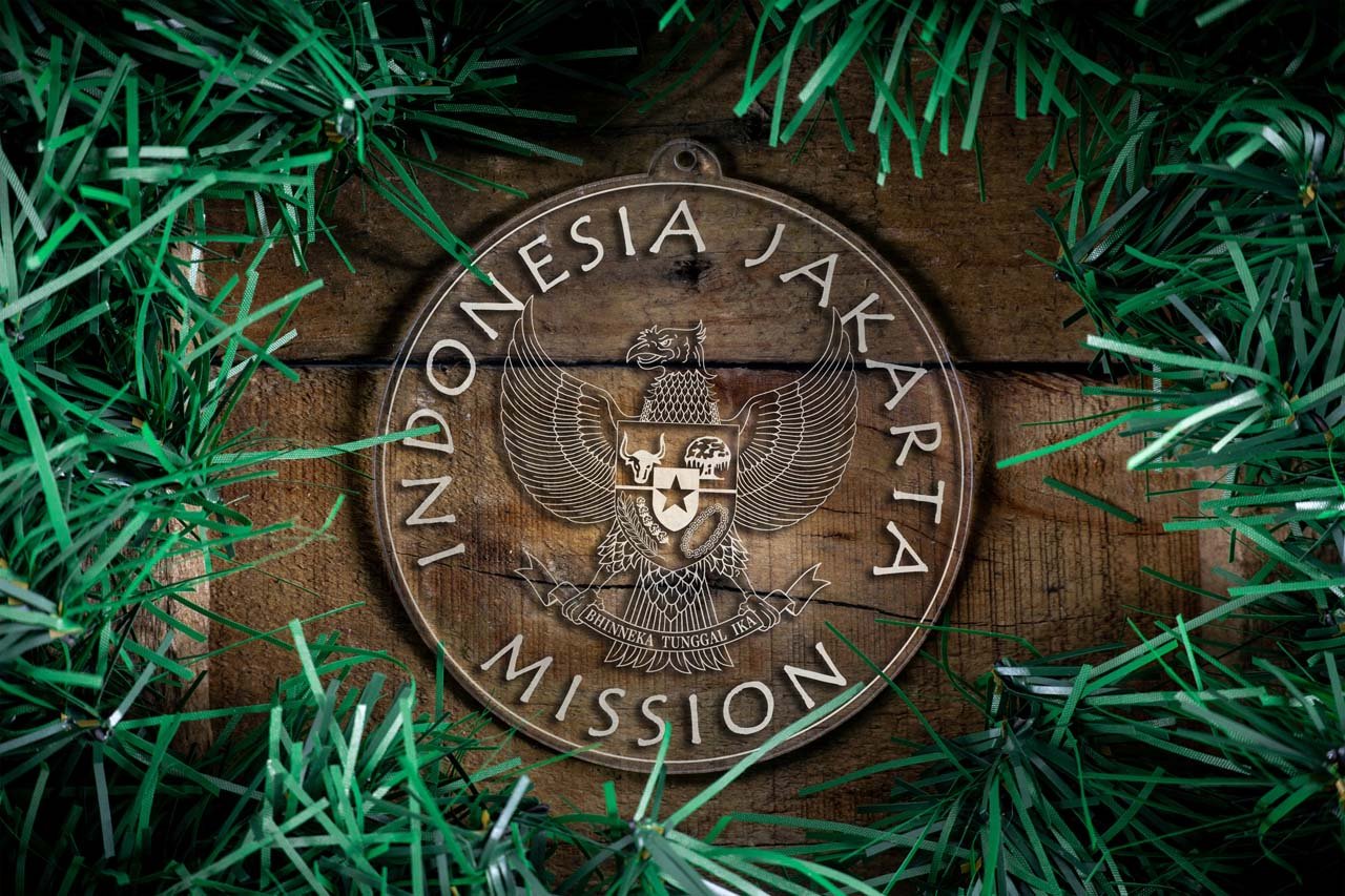 Indonesia Jakarta Mission Christmas Ornament - Latter-Day Saint LDS Missionary Gift - Book of Mormon