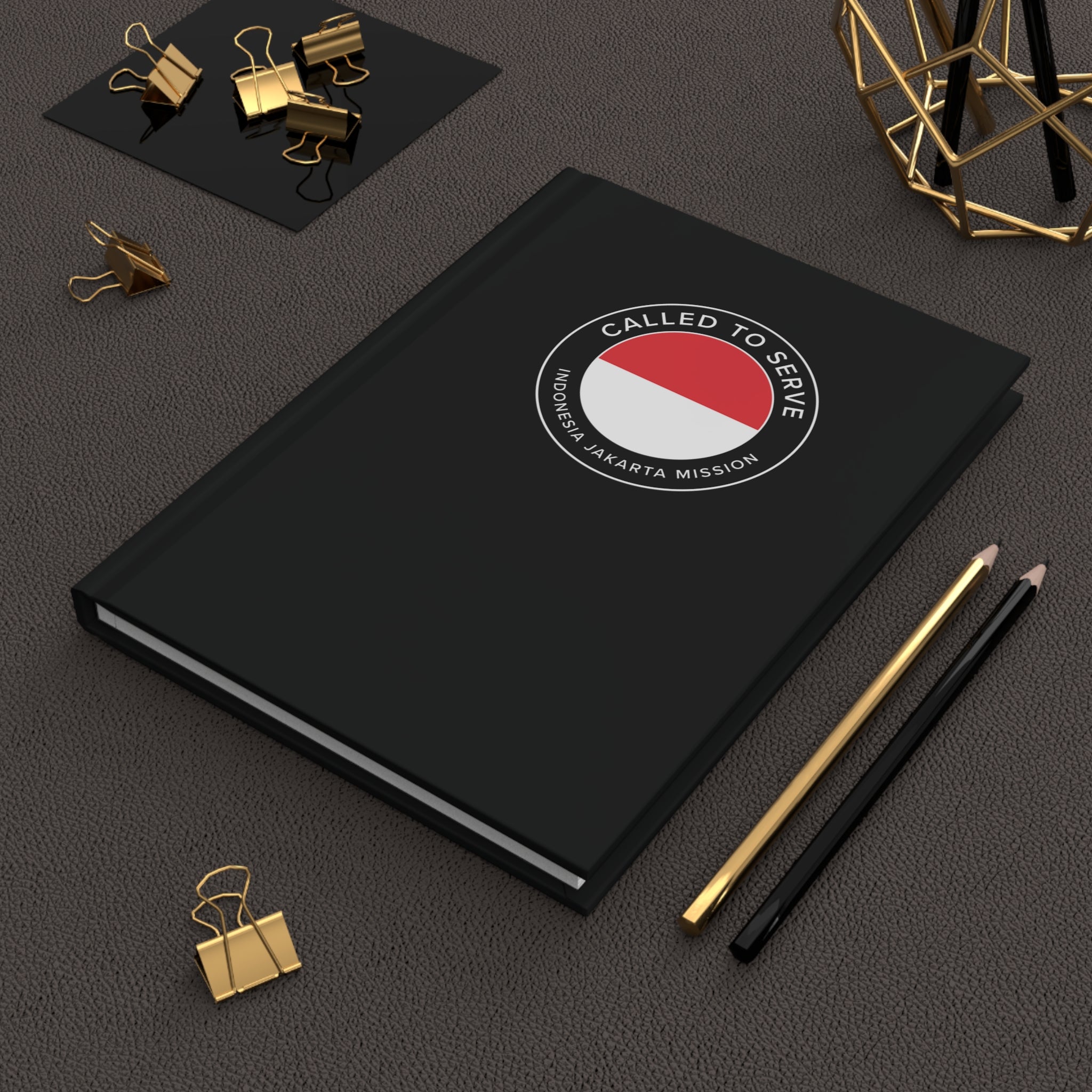 Indonesia Jakarta Mission Circle Flag Called to Serve Black Hardcover Journal Matte - Latter-Day Saint LDS Missionary Gift - Book of Mormon