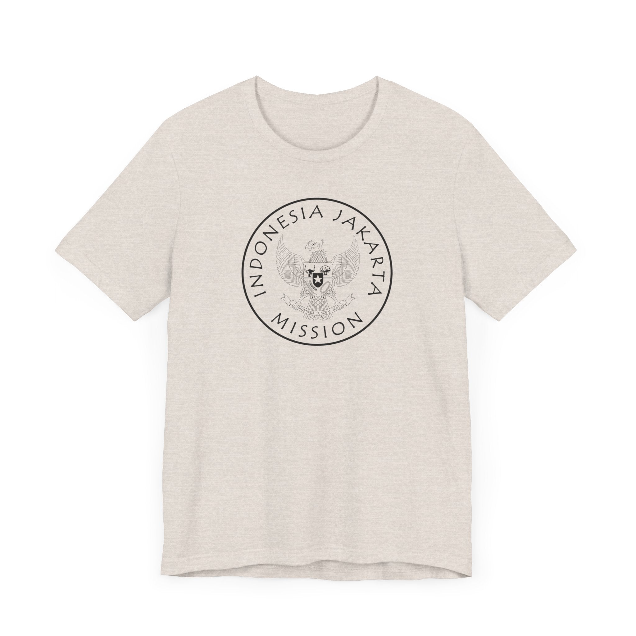 Indonesia Jakarta Mission Circular Monochrome Logo T-Shirt - Mission Wishlist - LDS Missionary Gift Store