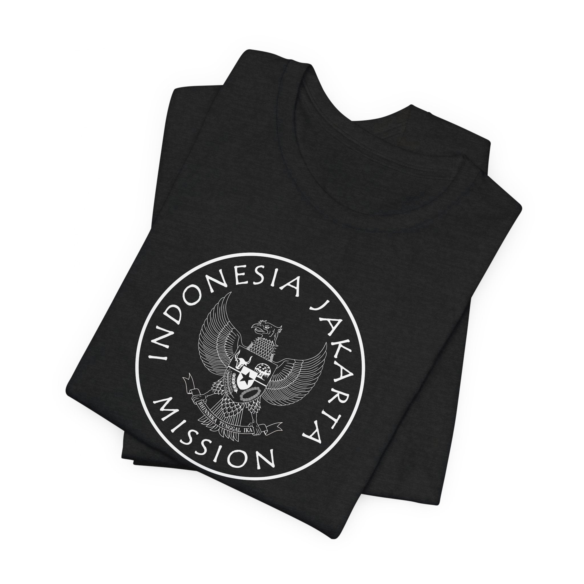 Indonesia Jakarta Mission Circular Monochrome Logo T-Shirt - Mission Wishlist - LDS Missionary Gift Store