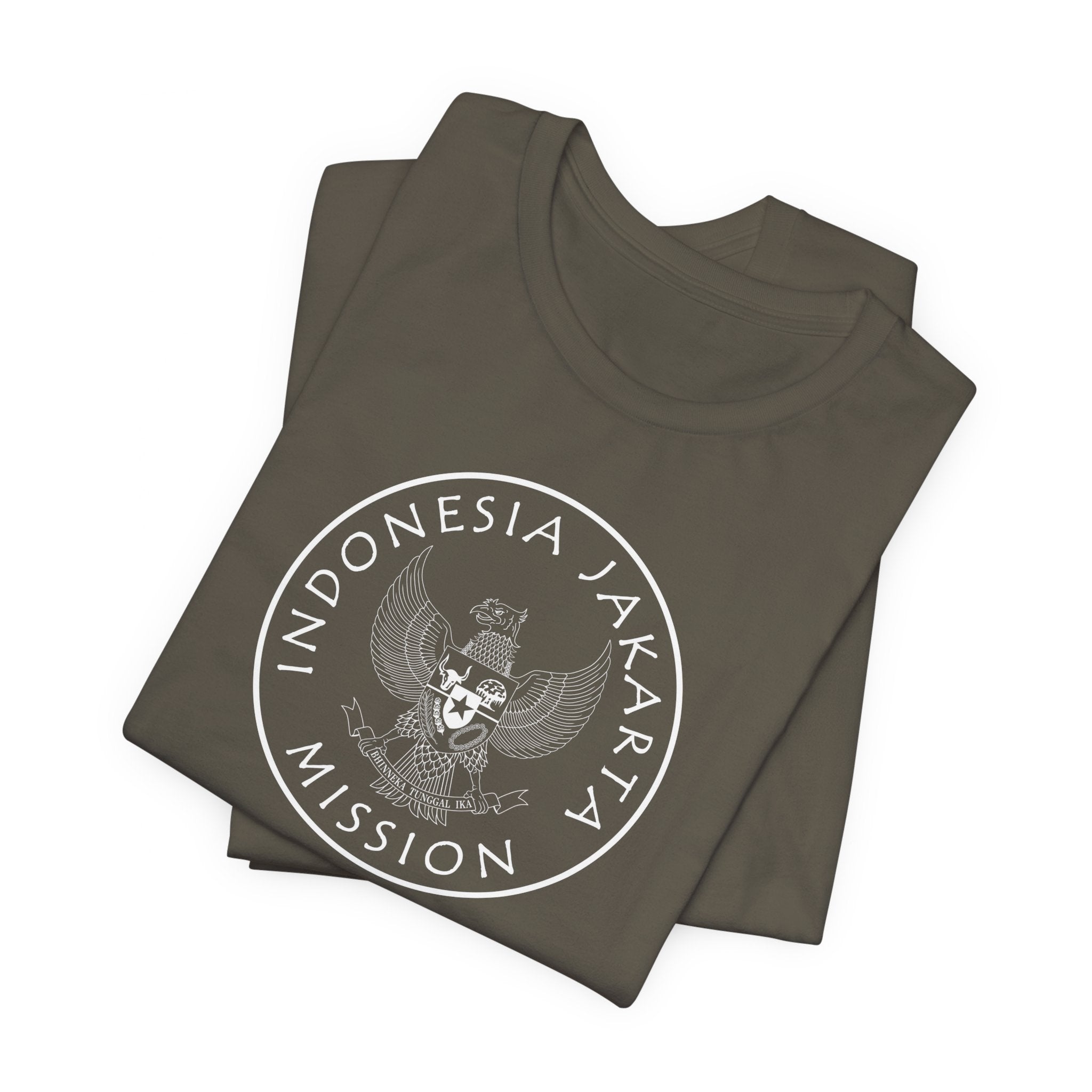 Indonesia Jakarta Mission Circular Monochrome Logo T-Shirt - Mission Wishlist - LDS Missionary Gift Store