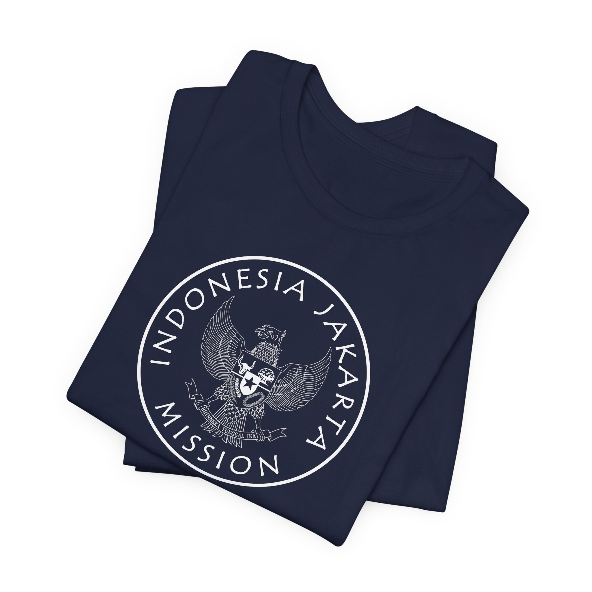 Indonesia Jakarta Mission Circular Monochrome Logo T-Shirt - Mission Wishlist - LDS Missionary Gift Store