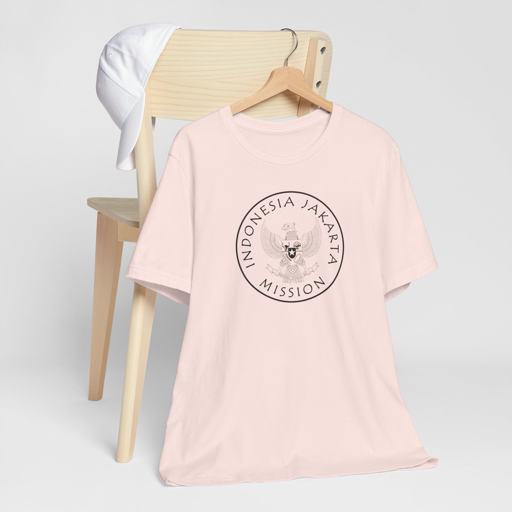 Indonesia Jakarta Mission Circular Monochrome Logo T-Shirt - Mission Wishlist - LDS Missionary Gift Store
