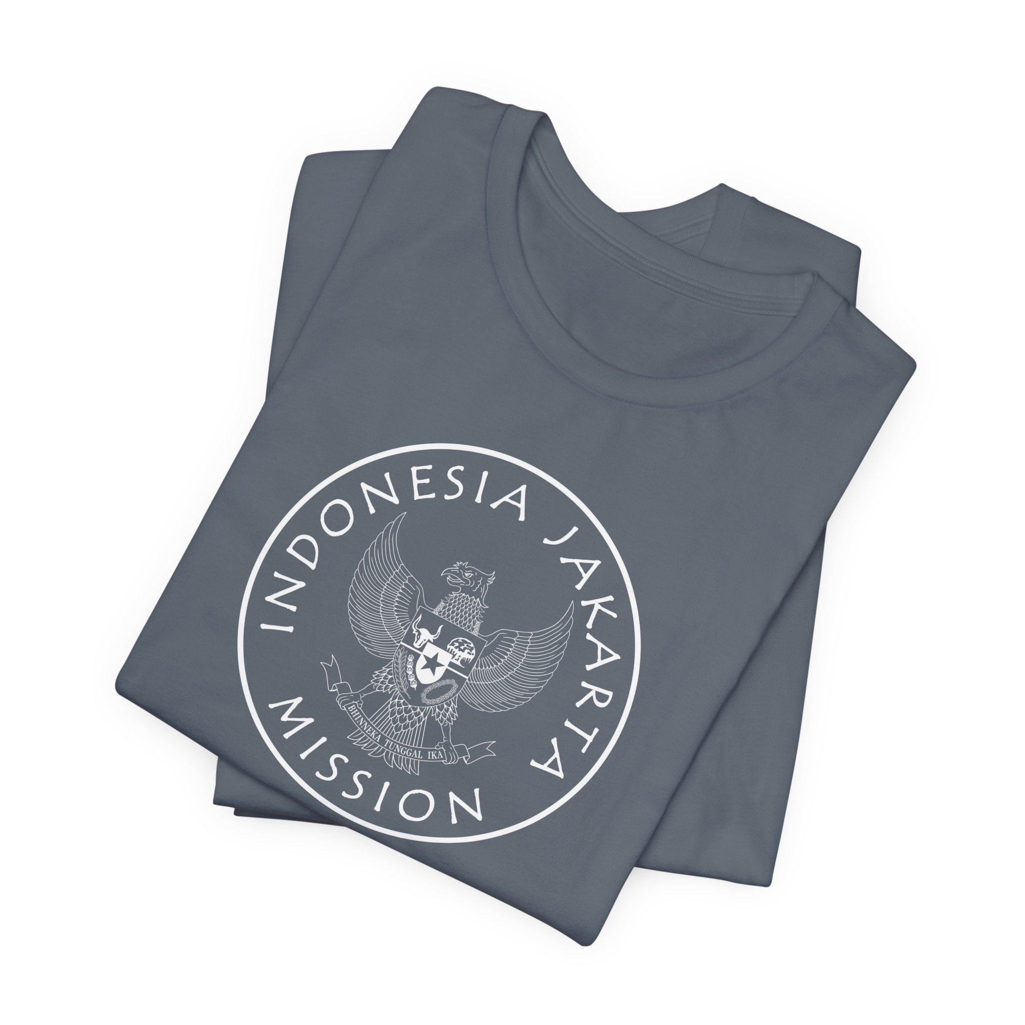 Indonesia Jakarta Mission Circular Monochrome Logo T-Shirt - Mission Wishlist - LDS Missionary Gift Store