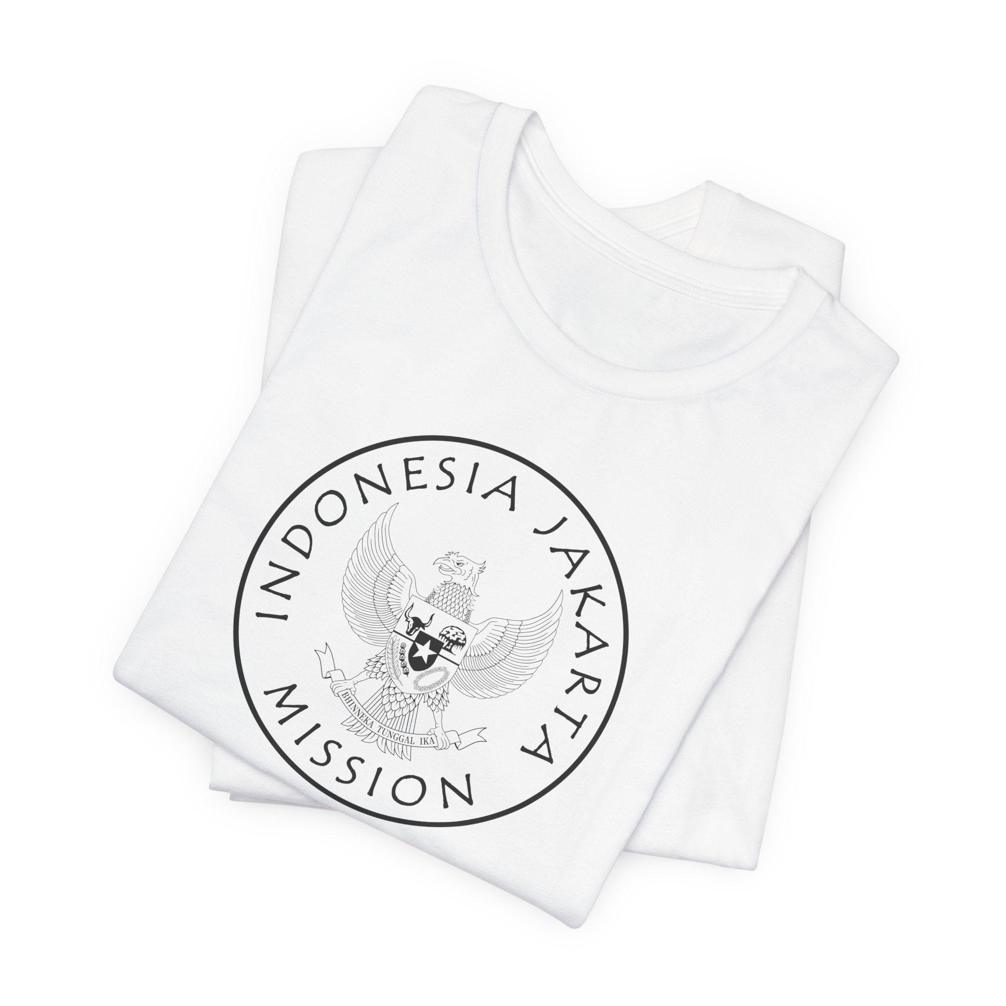 Indonesia Jakarta Mission Circular Monochrome Logo T-Shirt - Mission Wishlist - LDS Missionary Gift Store