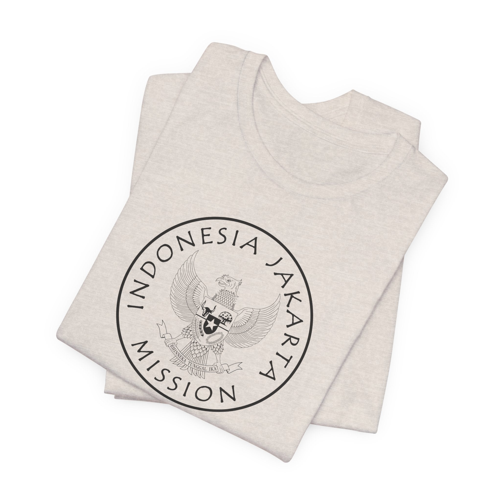 Indonesia Jakarta Mission Circular Monochrome Logo T-Shirt - Mission Wishlist - LDS Missionary Gift Store