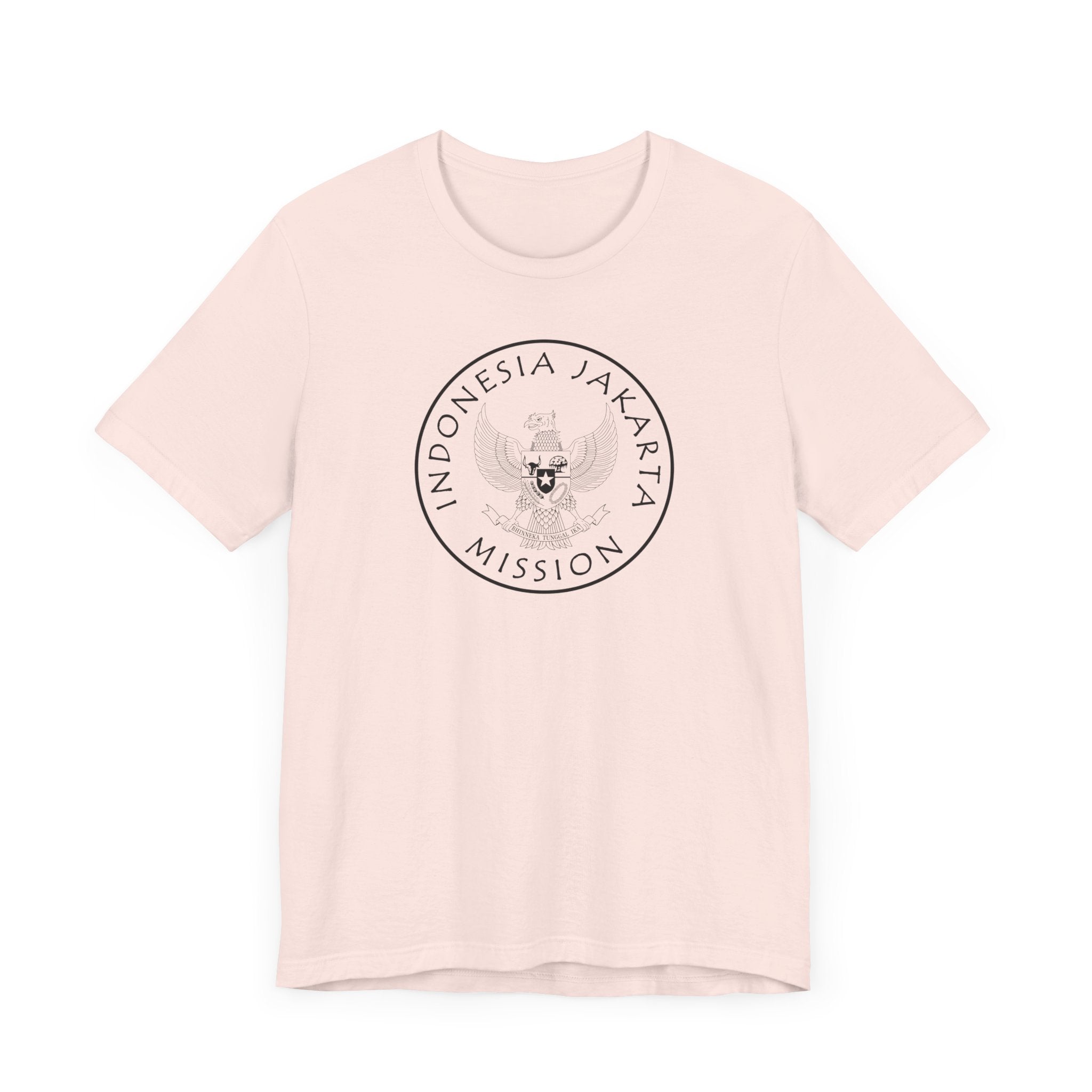 Indonesia Jakarta Mission Circular Monochrome Logo T-Shirt - Mission Wishlist - LDS Missionary Gift Store