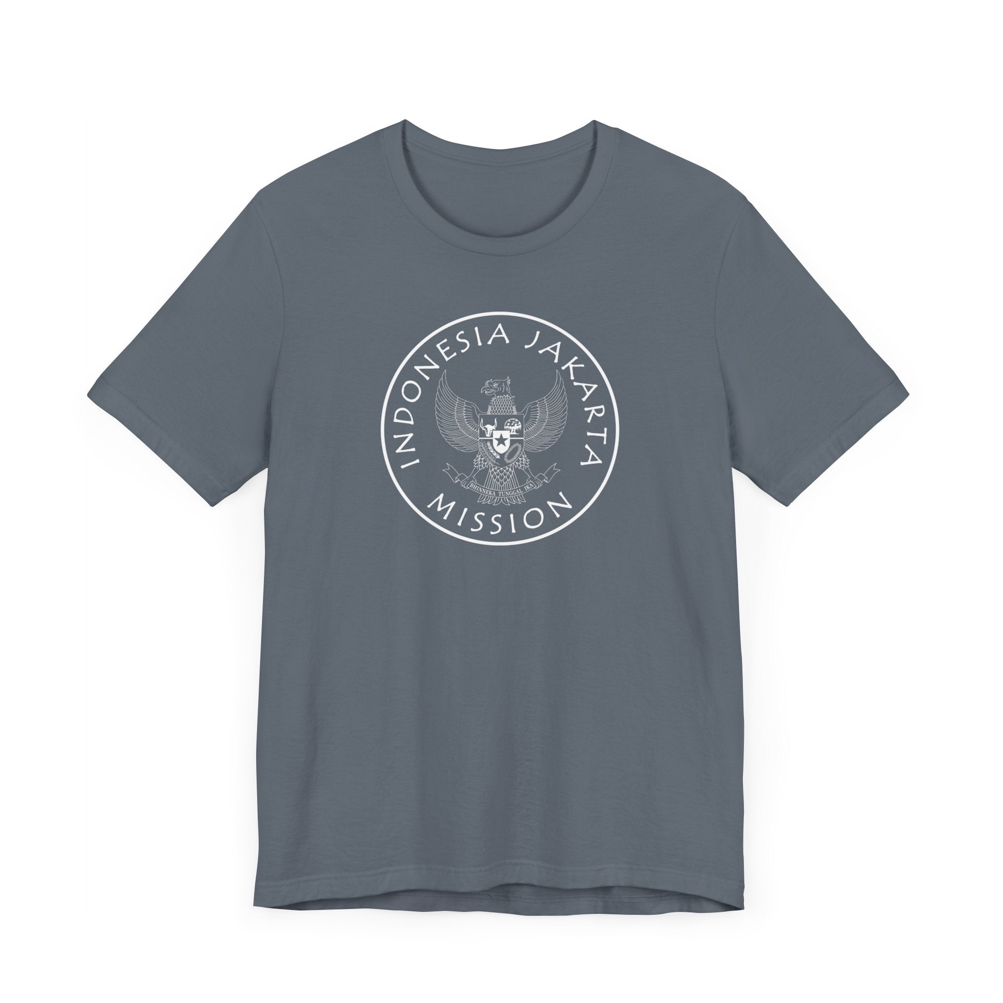 Indonesia Jakarta Mission Circular Monochrome Logo T-Shirt - Mission Wishlist - LDS Missionary Gift Store