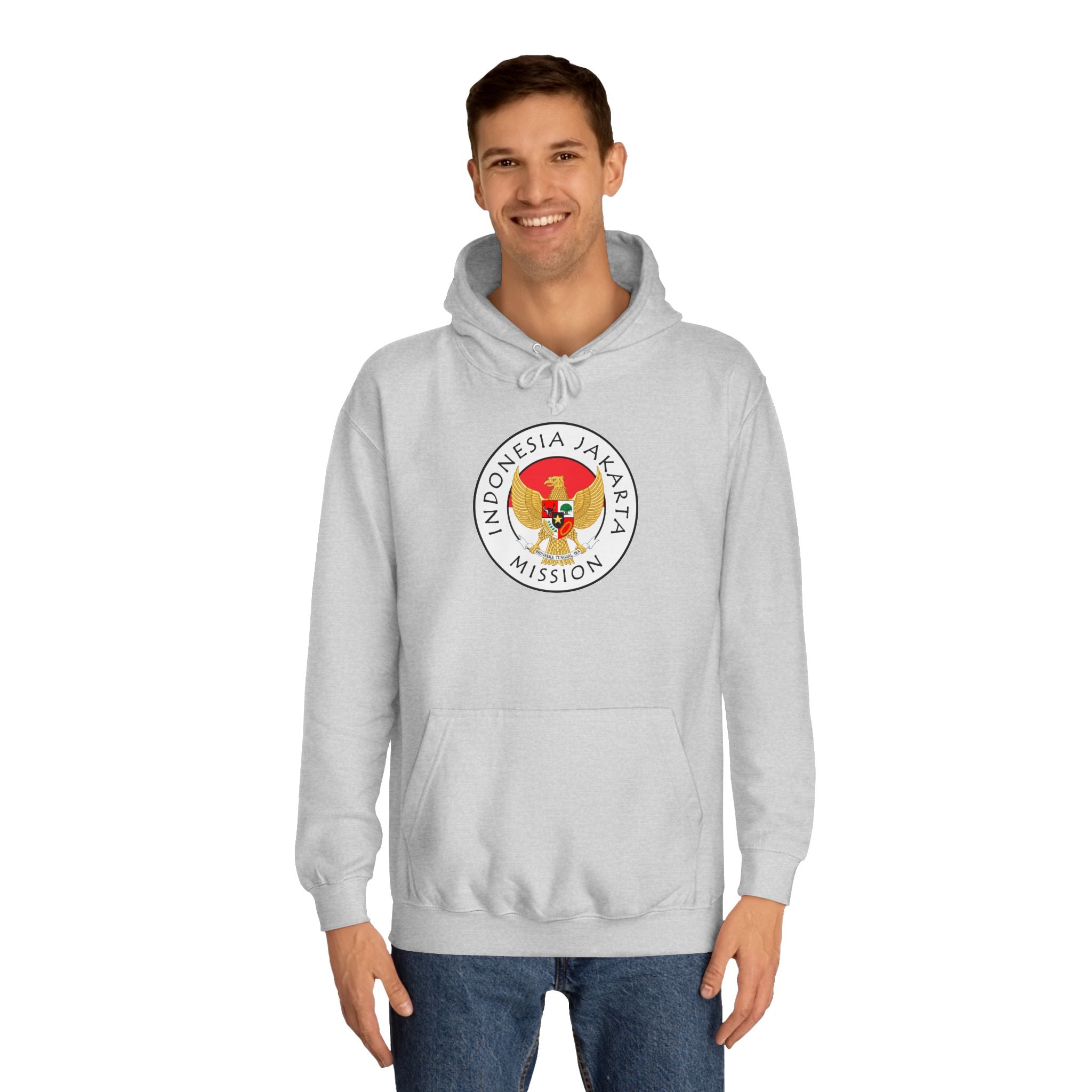 Indonesia Jakarta Mission Flag Logo (White Border) College Hoodie - Mission Wishlist - LDS Missionary Gift Store